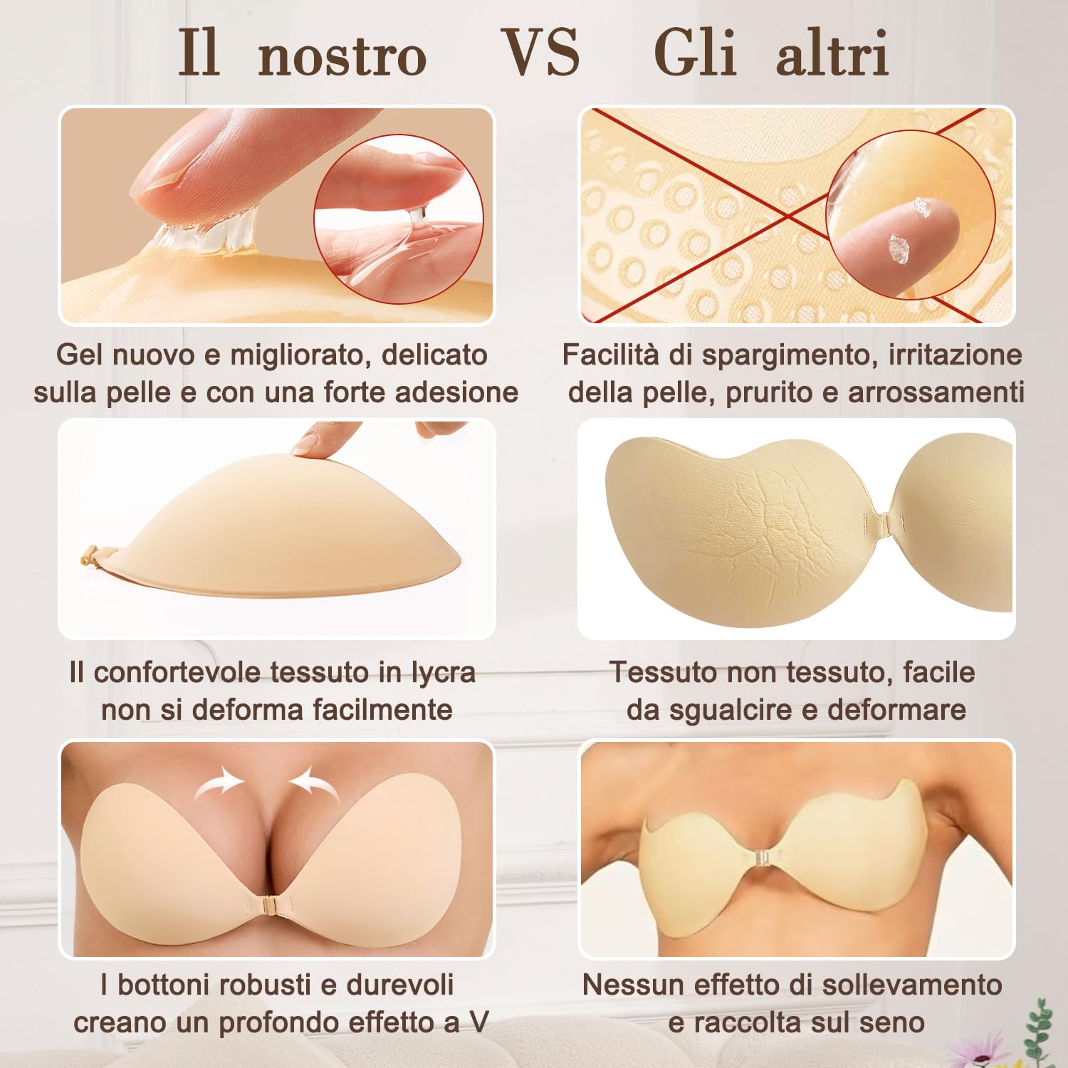 Lnmyic Reggiseno Invisibile Reggiseno Adesivo Coppe Adesive Seno Push Up Riutilizzabile Silicone Adesivo Push Up Invisibile Sticky Bra Traspirante Reggiseni Senza Spalline con Copricapezzoli