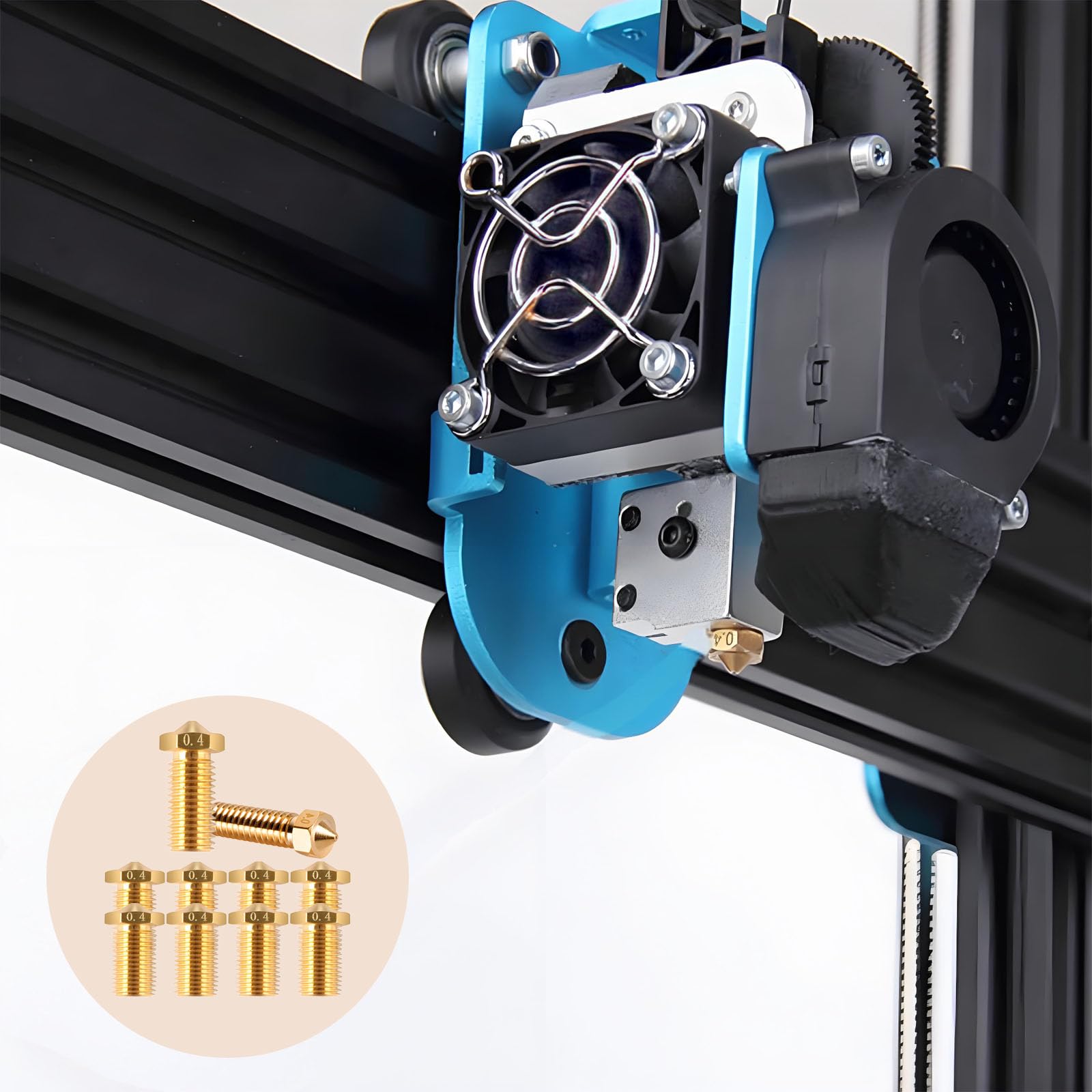 10-częściowy Zestaw Dysz Barss Kompatybilny z Anycubic Kobra 2 Max, Anycubic Kobra 2 Neo, Drukarką 3D, Zestaw Dysz 0,4 mm do Kobra 3 Hotend, Kobra 2 Plus, Kobra 2 Pro (kolor mosiężny)