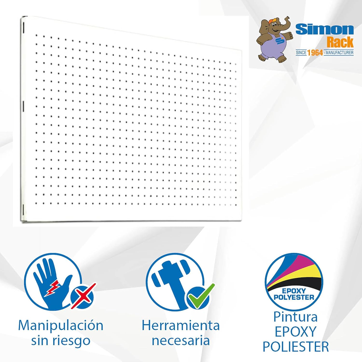 Simonrack Perforated Shelf, White, 900 x 400 mm
