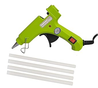 Fadman Electric 20W Green Mini Hot Melt Glue Gun With 4 Pcs Hot Melt Glue Stick Standard Temperature Corded Glue Gun (7 mm)
