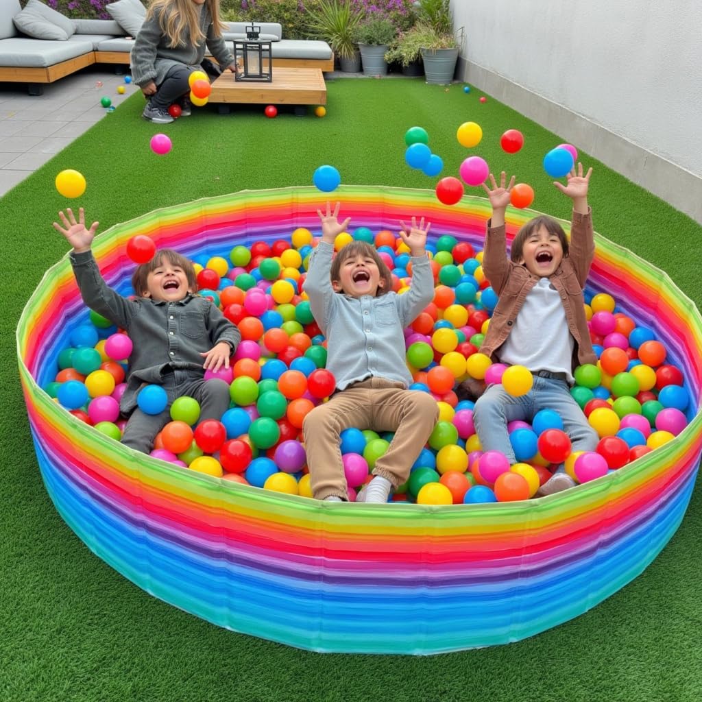 Piscina a palline pieghevole 120 cm | Piscina per bambini | Piscina a palline per parco giochi | Piscina a palline per neonati | Parco giochi a palline | Piscina acquerello PALLINE NON INCLUSE