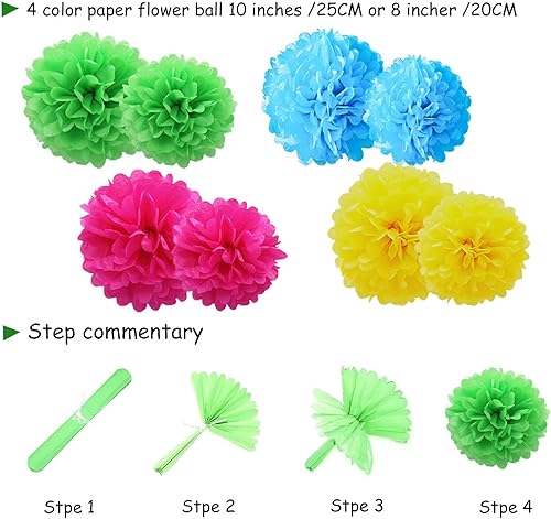 Miniatura 3 de Juego de abanicos de papel para colgar fiestas, bolas de flores de papel, fiestas de cumpleaños, eventos de boda, decoraciones de vacaciones