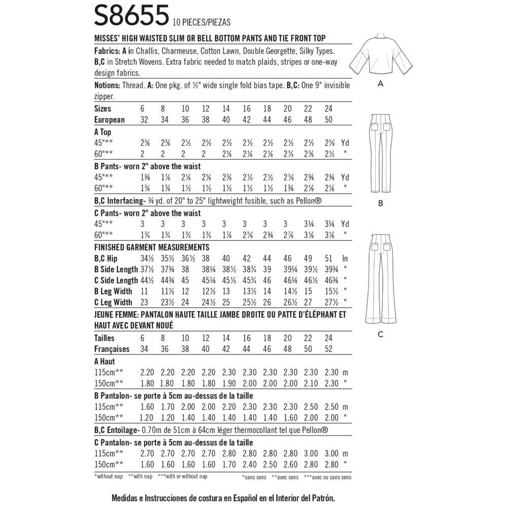 Misses High-Waisted Pants and Tie Top by Mimi G Style-16-18-20-22-24