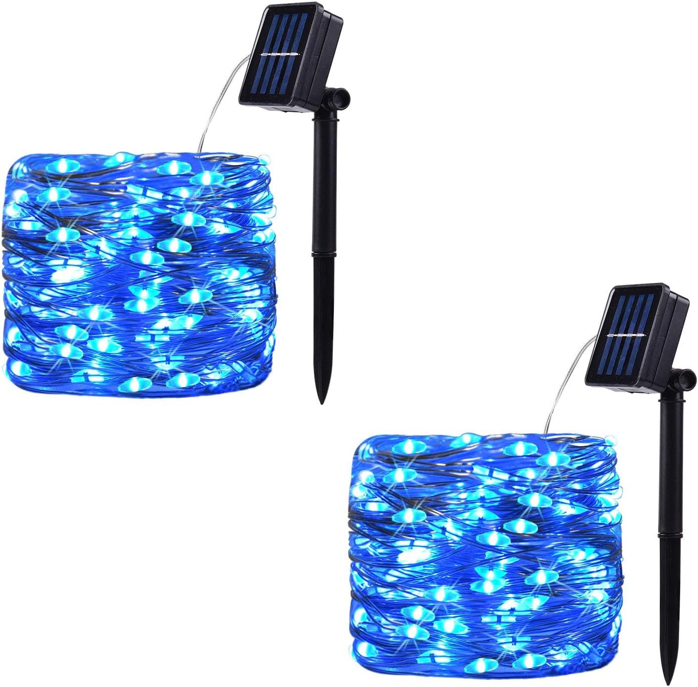 SPRKLINLIN 2 Pack 100 LED Solar Powered String Lights
