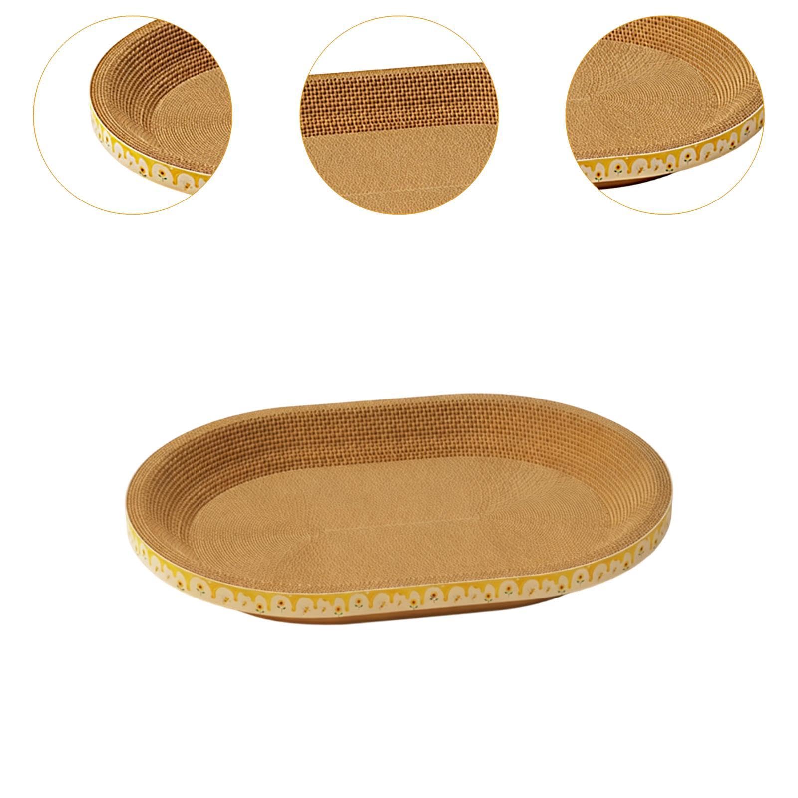 Kratzbrett für Katzen Kratzmatte Katzenbett Wellpappe Oval Krallenpflege Katzenzubehör Zum Schutz von Teppichen für Zuhause Katze Wohnzimmer, XXL