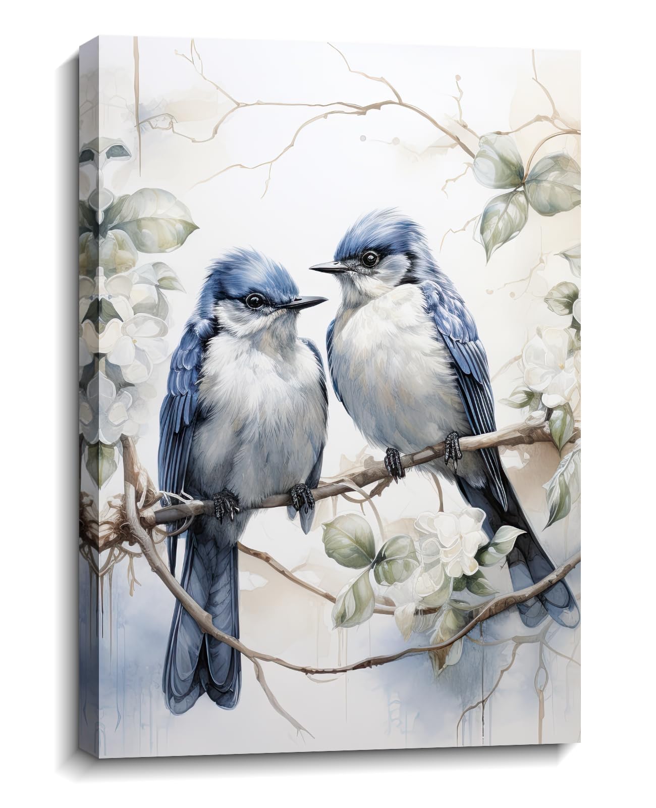Lienzo de pájaros azules moderno para renovar tu sala de estar, 40x60 8