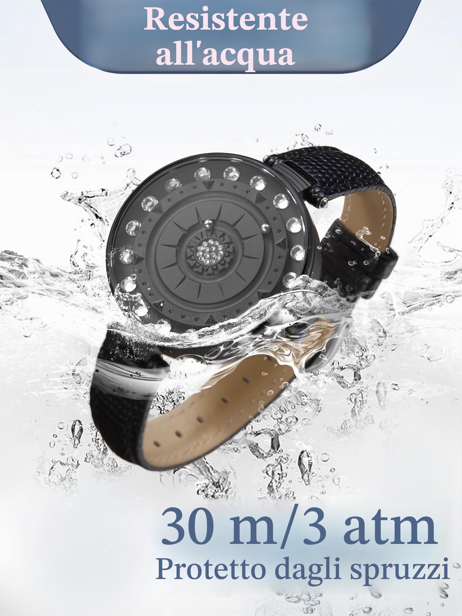 EUTOUR Orologio Magnetico da Donna Cuscinetto a Sfera 3ATM Impermeabile Diamanti Fiore Moda Semplice Quarzo Orologi da Polso da Donna 40mm Cinturino in vera pelle