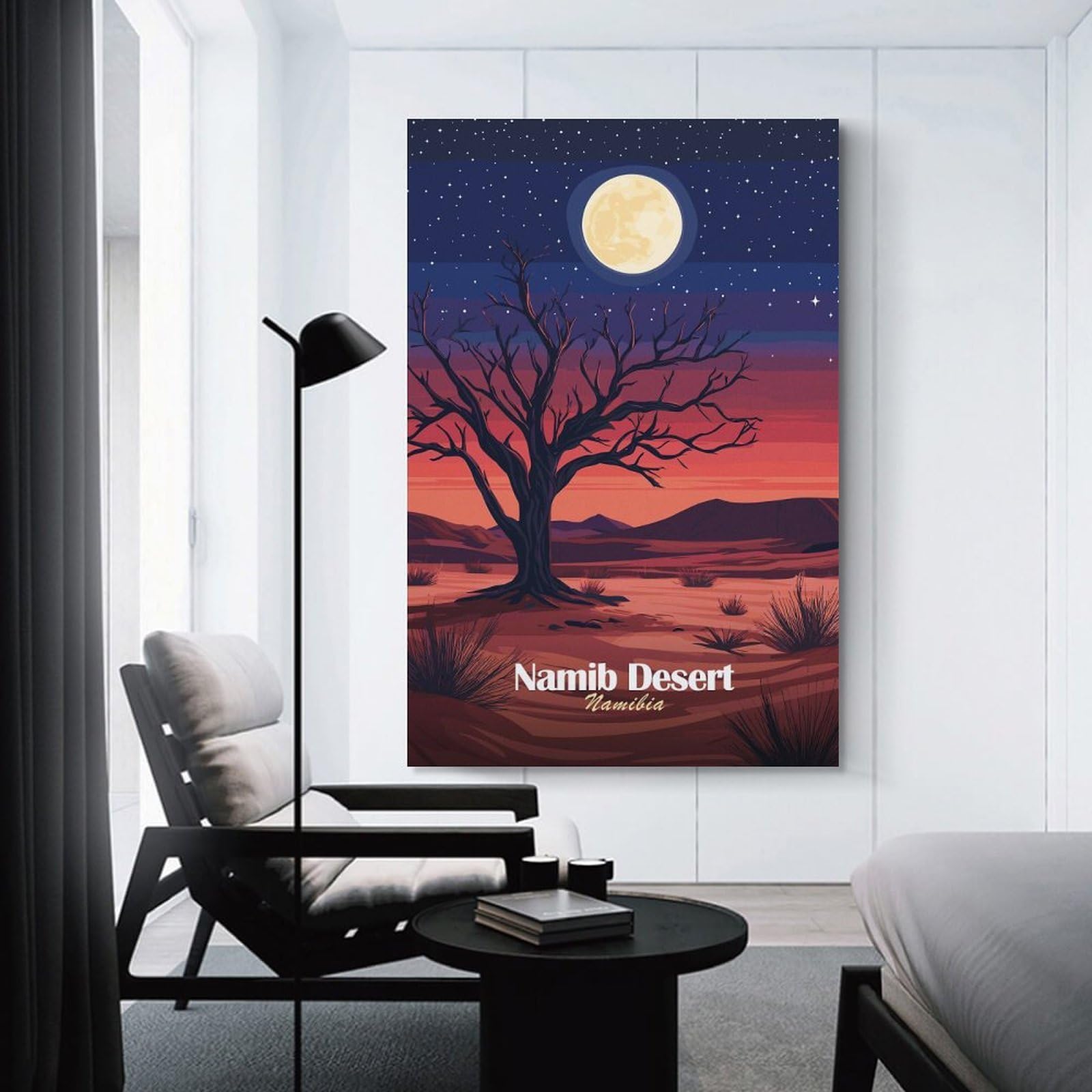 Junmoney Unframe-Style-16 Namib Desert Night Hanging Wall Art 24X36inch(60X90cm), For Small Homes, Bedrooms Or Open Spaces, An Easy Choice For New Home Styling