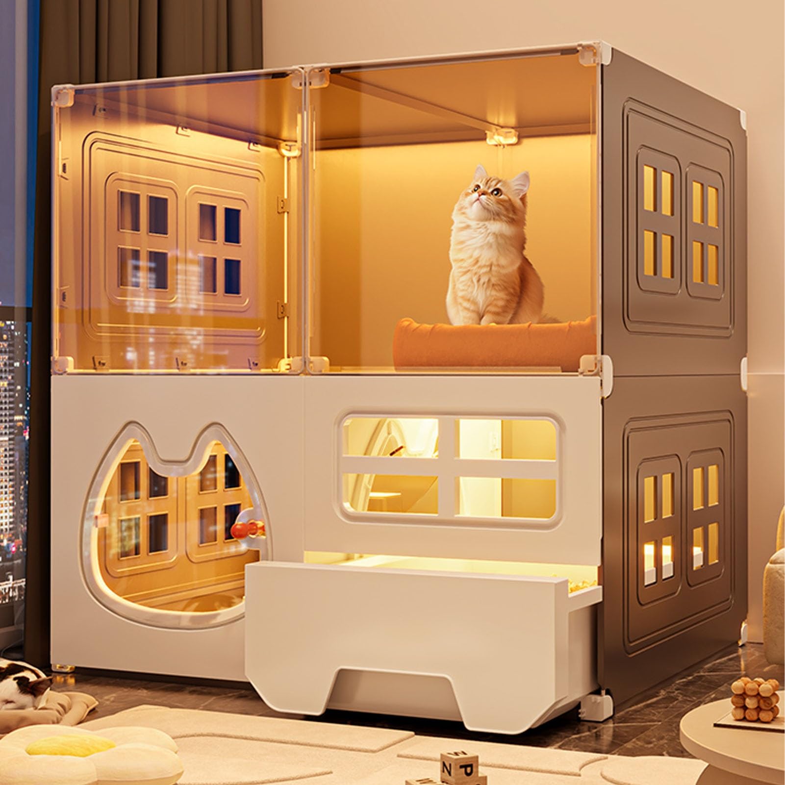 Luxueuse villa d'intérieur pour animaux de compagnie et chats