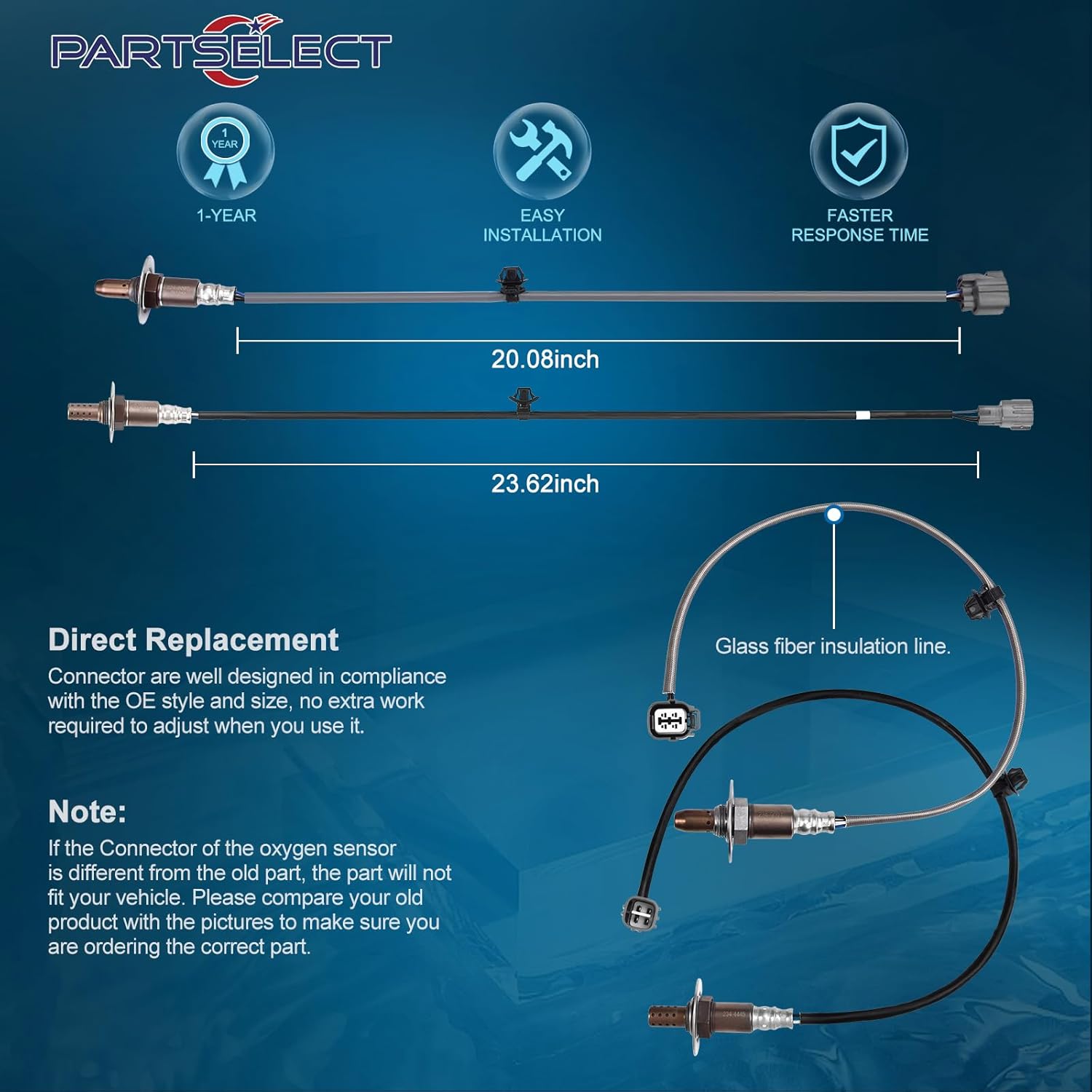 Set of 2 Oxygen O2 Sensor Upstream Downstream Replacement for Subaru Legacy 2010 2011 2012 2.5L H4, for Subaru Outback 2010-2012 2.5L H4