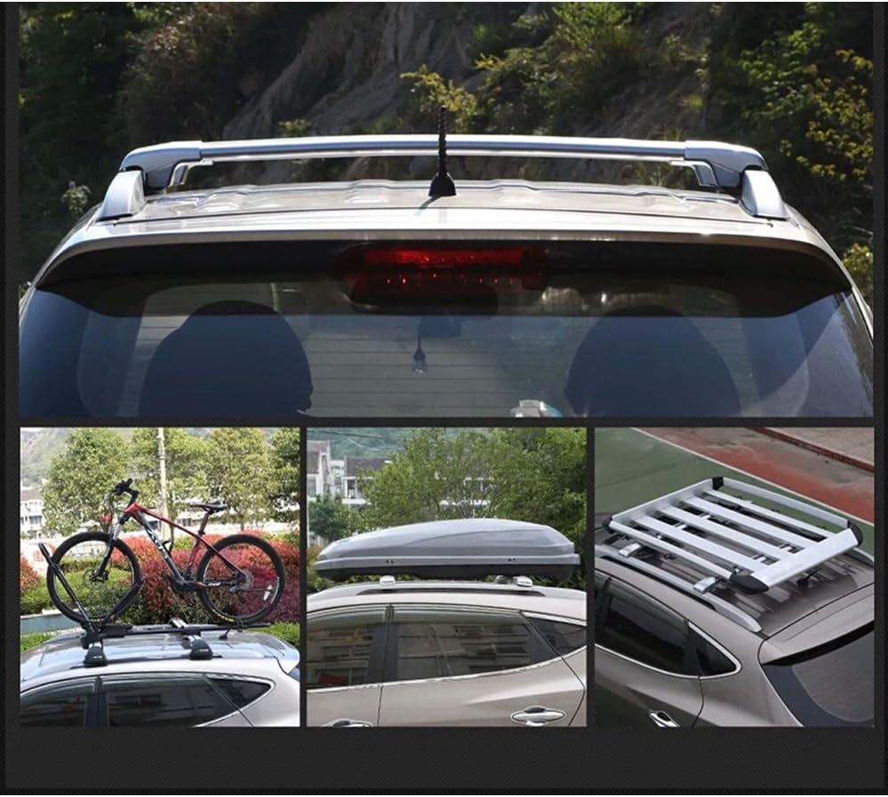 Cross Bars Crossbars Fits for RAV4 2014-2018 Baggage Carrier Luggage Roof Rack Rail Lockable Adjustable Silver