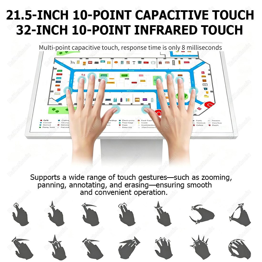 Chiosco Self Service,controllo:smartphone/PC/iPad Silver-32inAndroid11