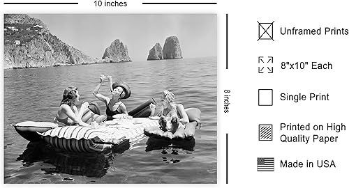 Miniatura 2 de Poster Master Póster vintage de mujer comiendo pasta en el lago, impresión retro de pícnic, arte de fotografía, arte de moda, regalo para él y ella,