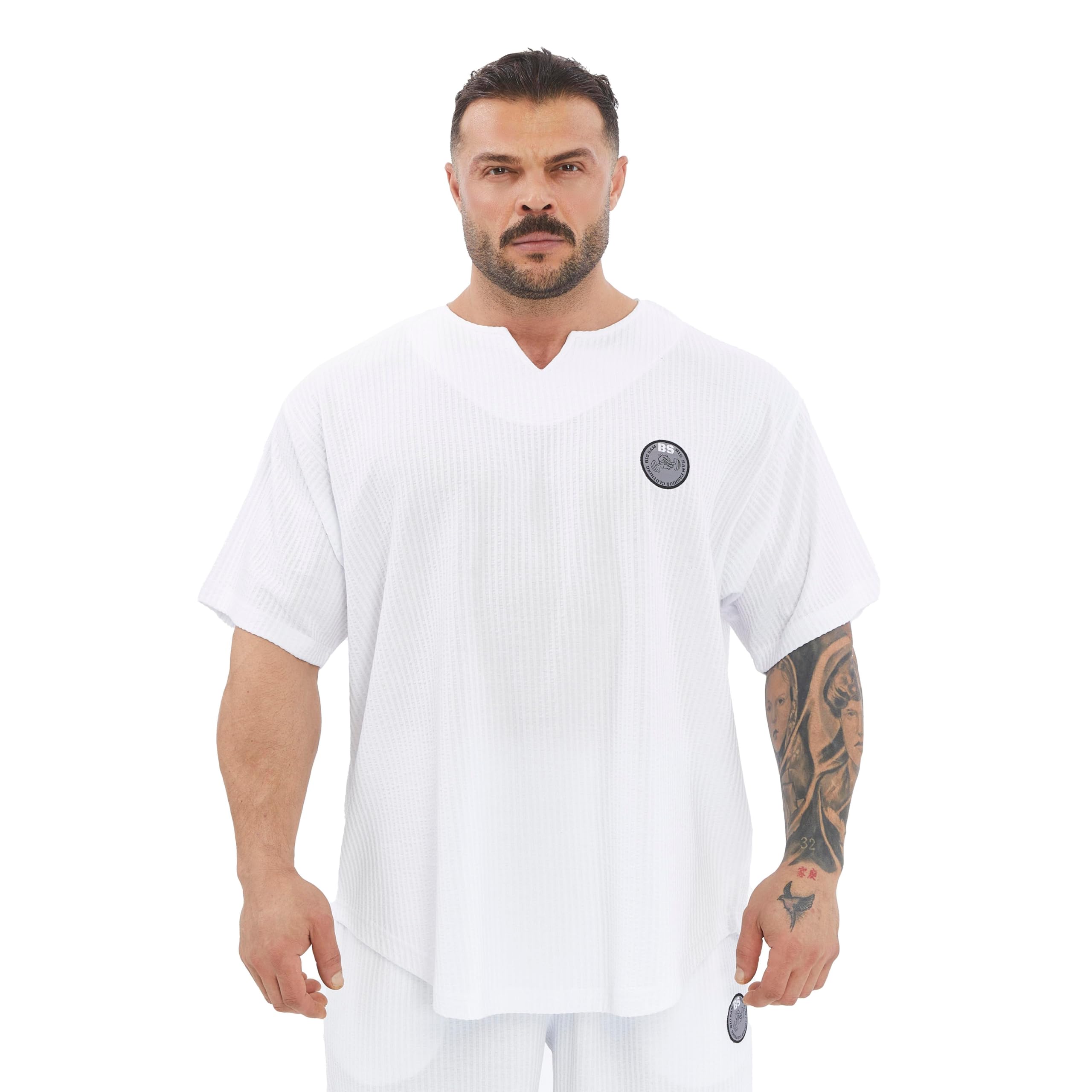 Mens Oversize T-Shirt Bodybuilding Cardio Rag Top Activewear Short Sleeve Tee