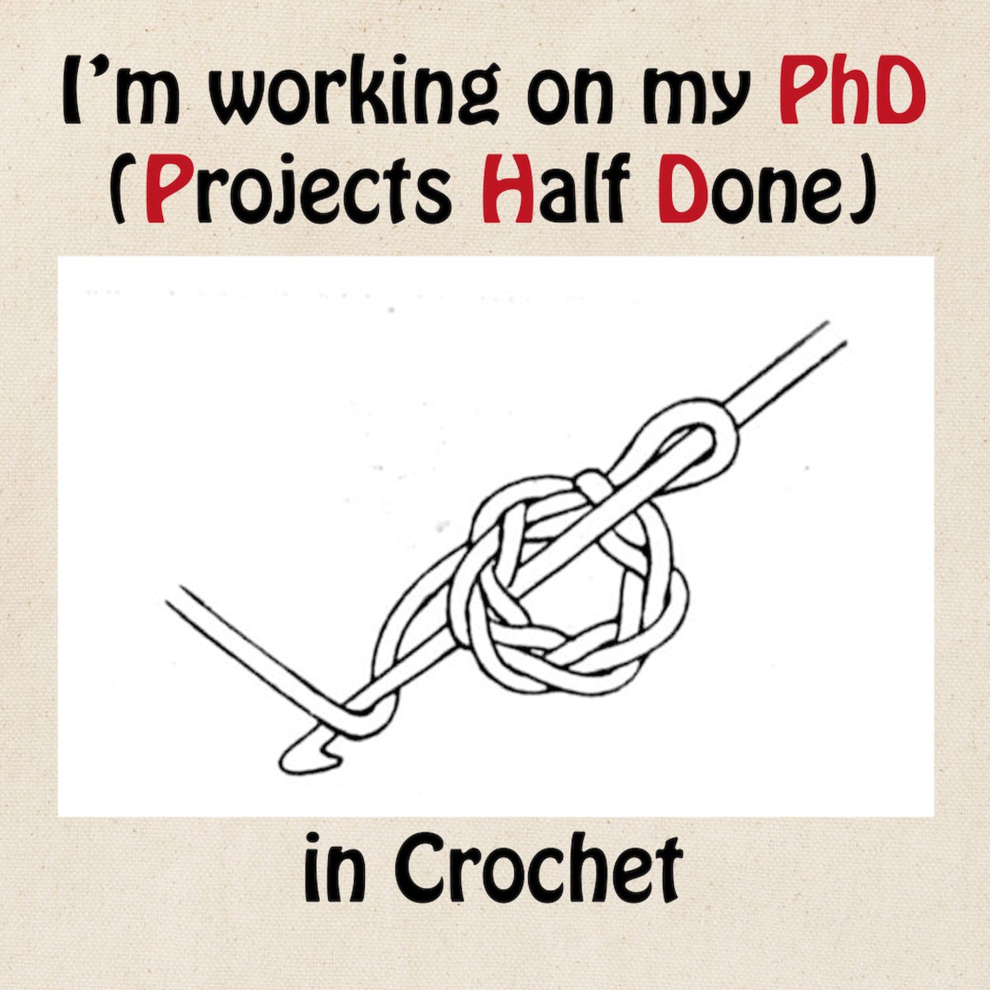 CafePress Crochet Phd Tote Bag Reusable Natural Beige Canvas Shopping Bag