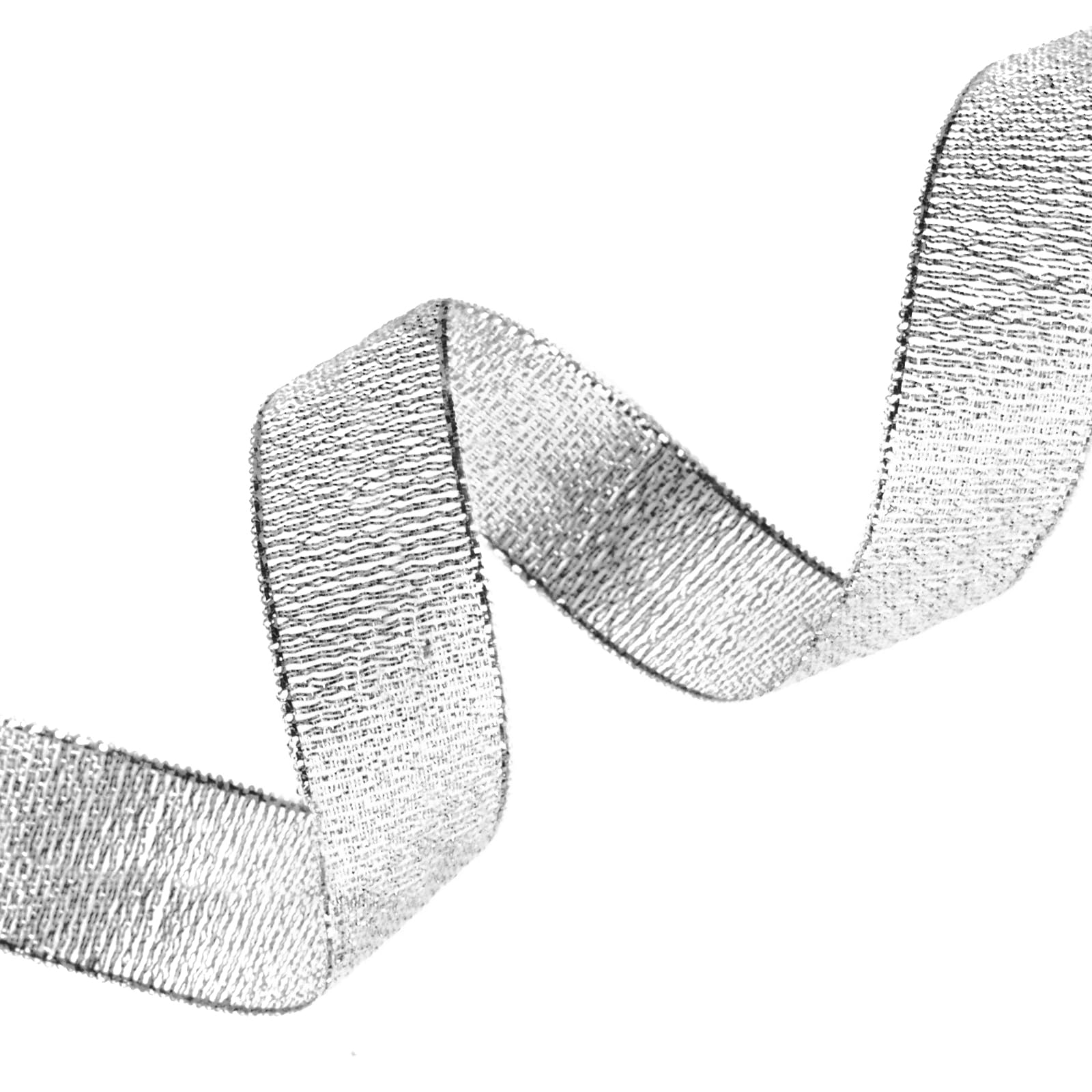GXFCING Silver Organza Ribbon 40mm, 44m Glitter Gold Christmas Ribbon for Gift Wrapping Crafts, DIY Sewing, Cakes, Weddings - Image 4