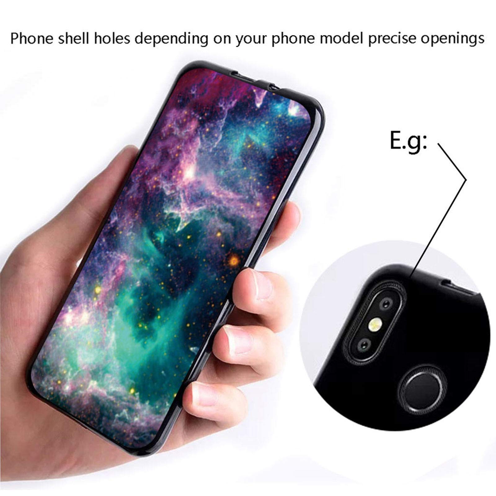 HHUAN Custodia per ZTE Blade A51 (6.52), Ultra sottile Nero Morbida Silicone Antiurto Cover, Antigraffio TPU Bumper Protettivo Case per ZTE Blade A51 - WMA16