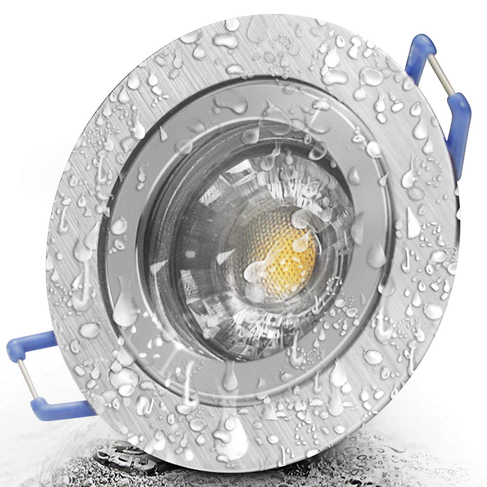 LED Bad Einbaustrahler 12V inkl. 9 x 5W LED LM Farbe BiColor IP44 LED Einbauleuchten Neptun Rund 3000K Deckenspots