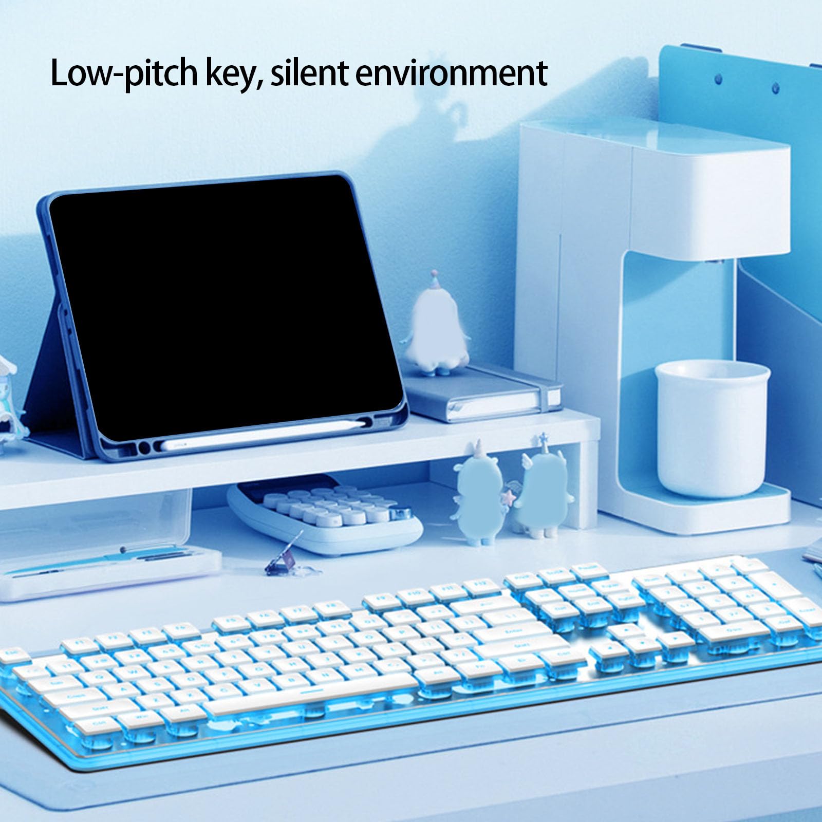 Tastiere da gioco Silenti Meccanici Connessione USB 104Key RGB Illuminato Impermeabile per Laptop Tastiere Colorate