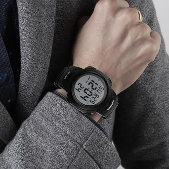 SKMEI Men's Digital Watch Waterproof LED Backlight Big Number Display Multifunction Sport Wrist Watch
