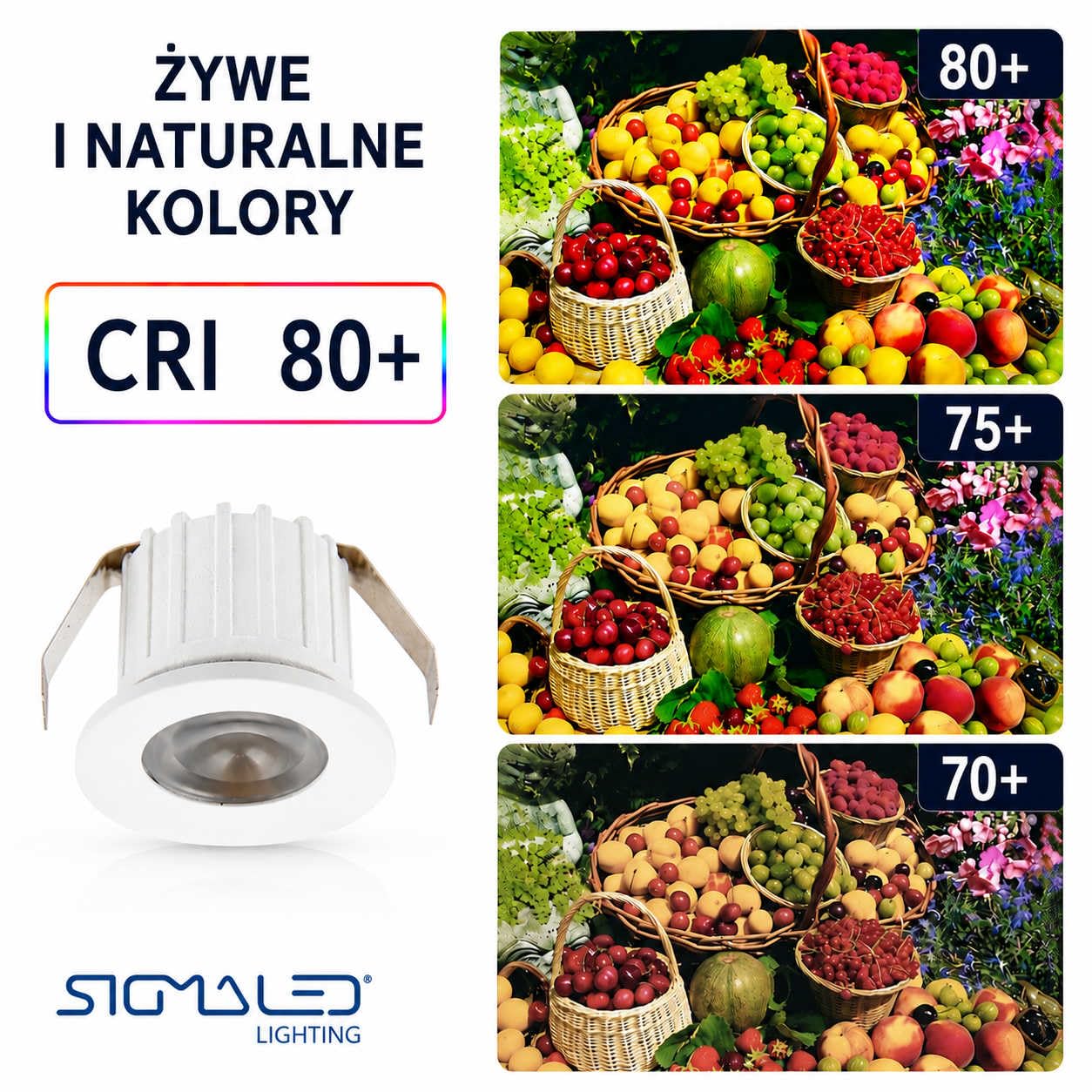 SIGMALED LIGHTING Mini Oprawa LED Wpuszczana Reflektor 3W, Ściemnialna, 300 lm, Neutralna Biała 4000K, Okrągły Spot Sufitowy, 220–240V AC, Bez Transformatora, Zestaw 10 szt.