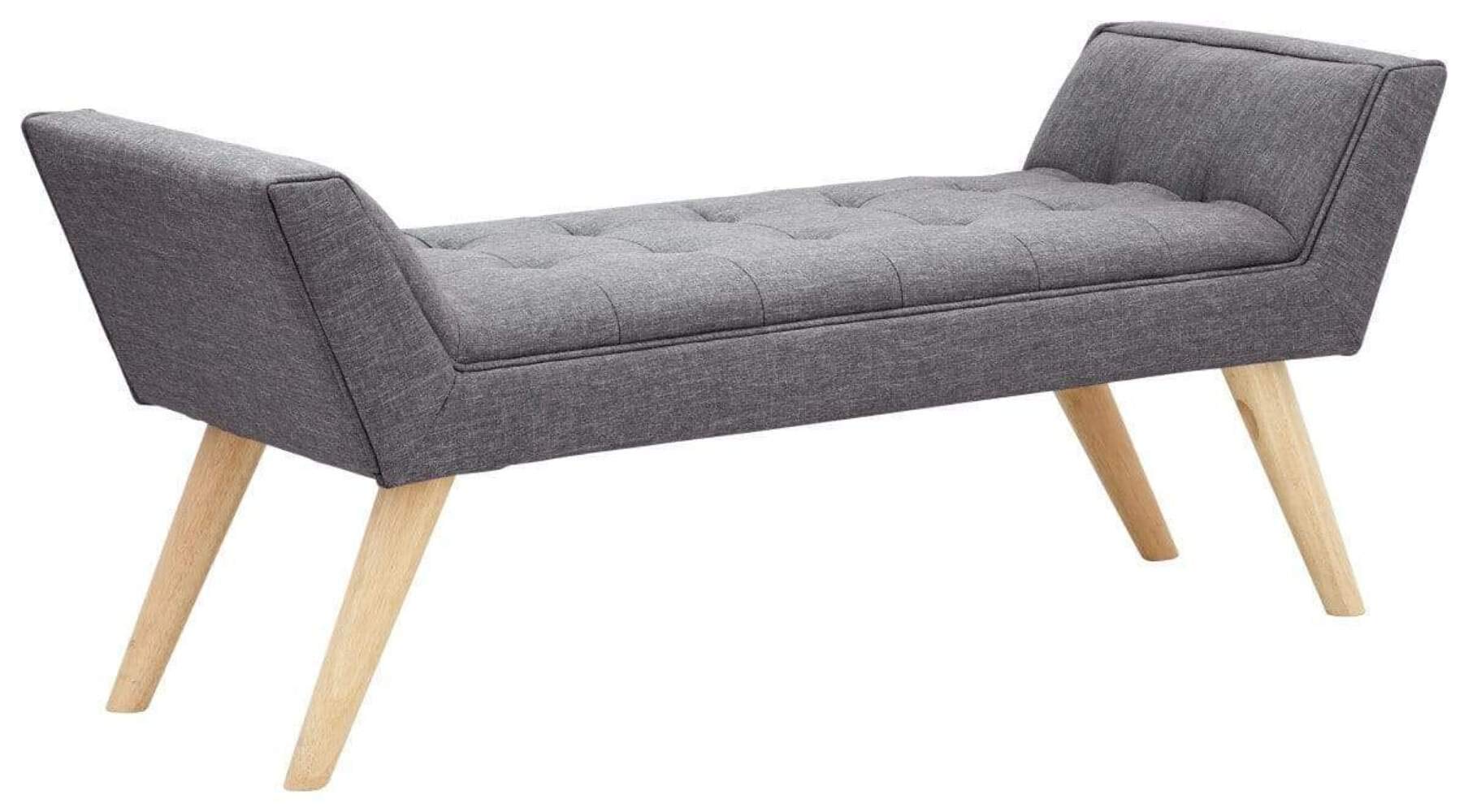 Gfw Milan Upholstered Bench - Dark Grey