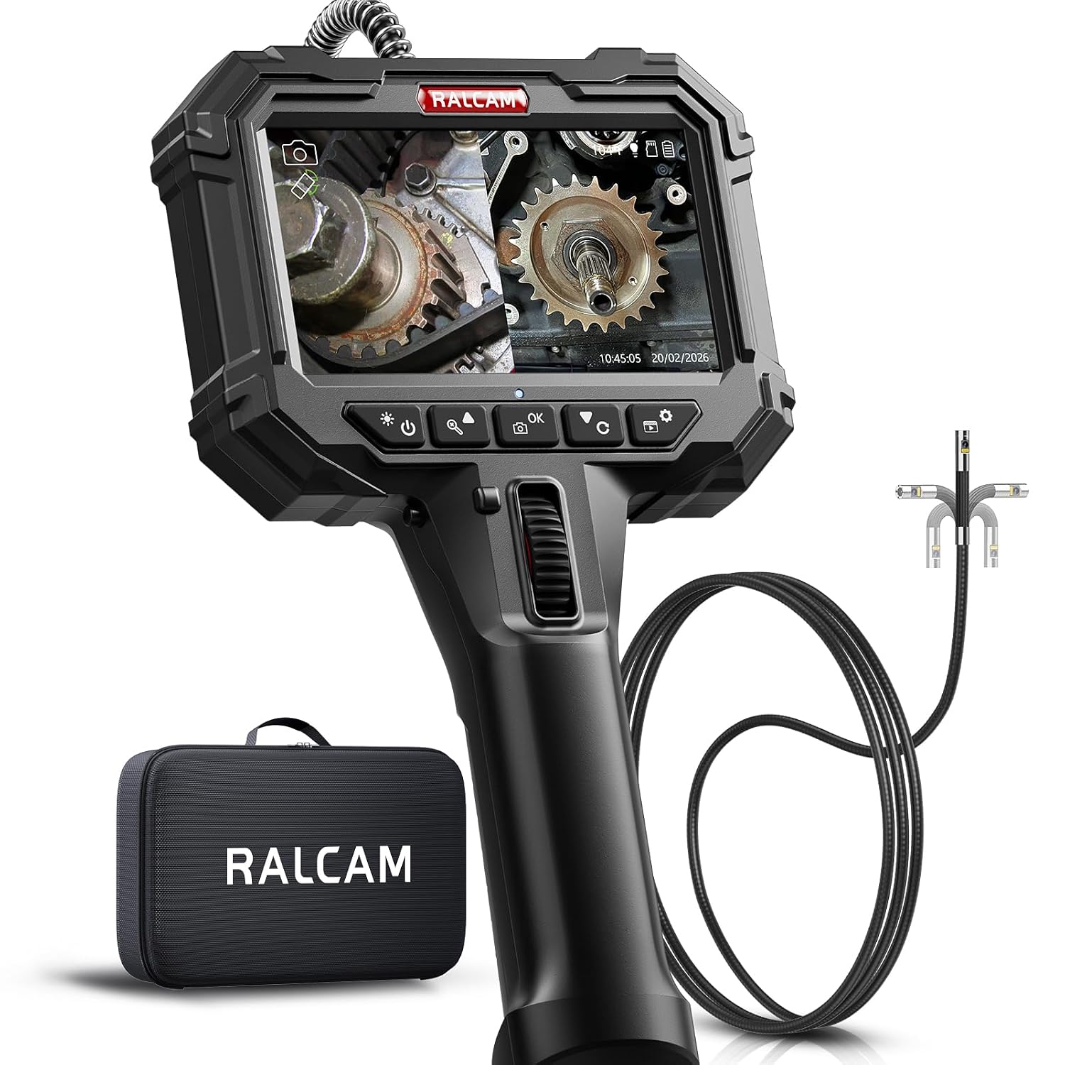 Ralcam Two-Way Articulating Borescope Dual Lens Slim Probe