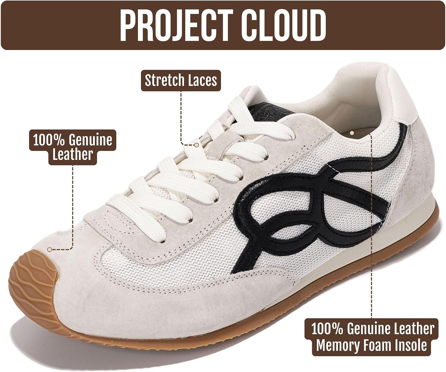 Project Cloud Lightweight Sneakers for Women with Memory Foam Insole image 3