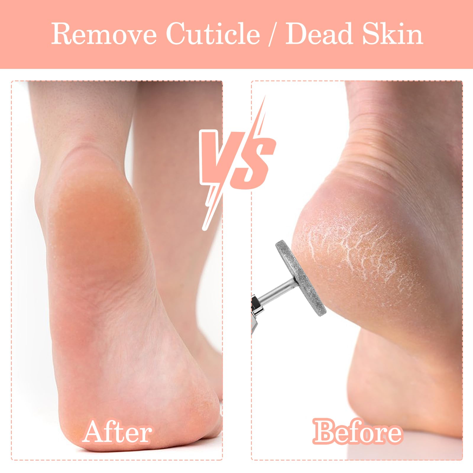 JIEYAO Set di 2 punte per levigatrice unghie, fresa professionale per unghie, per uso elettrico, per pedicure per manicure, cura dei piedi, rimozione delle cuticole in gel acrilico