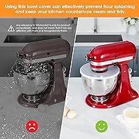 Vista 2 de AIEVE Mixer Bowl Covers,Mixer Splatter Guard Lids for KitchenAid 4.5-5 Quart Tilt-Head Stand Mixer(2 Pack)