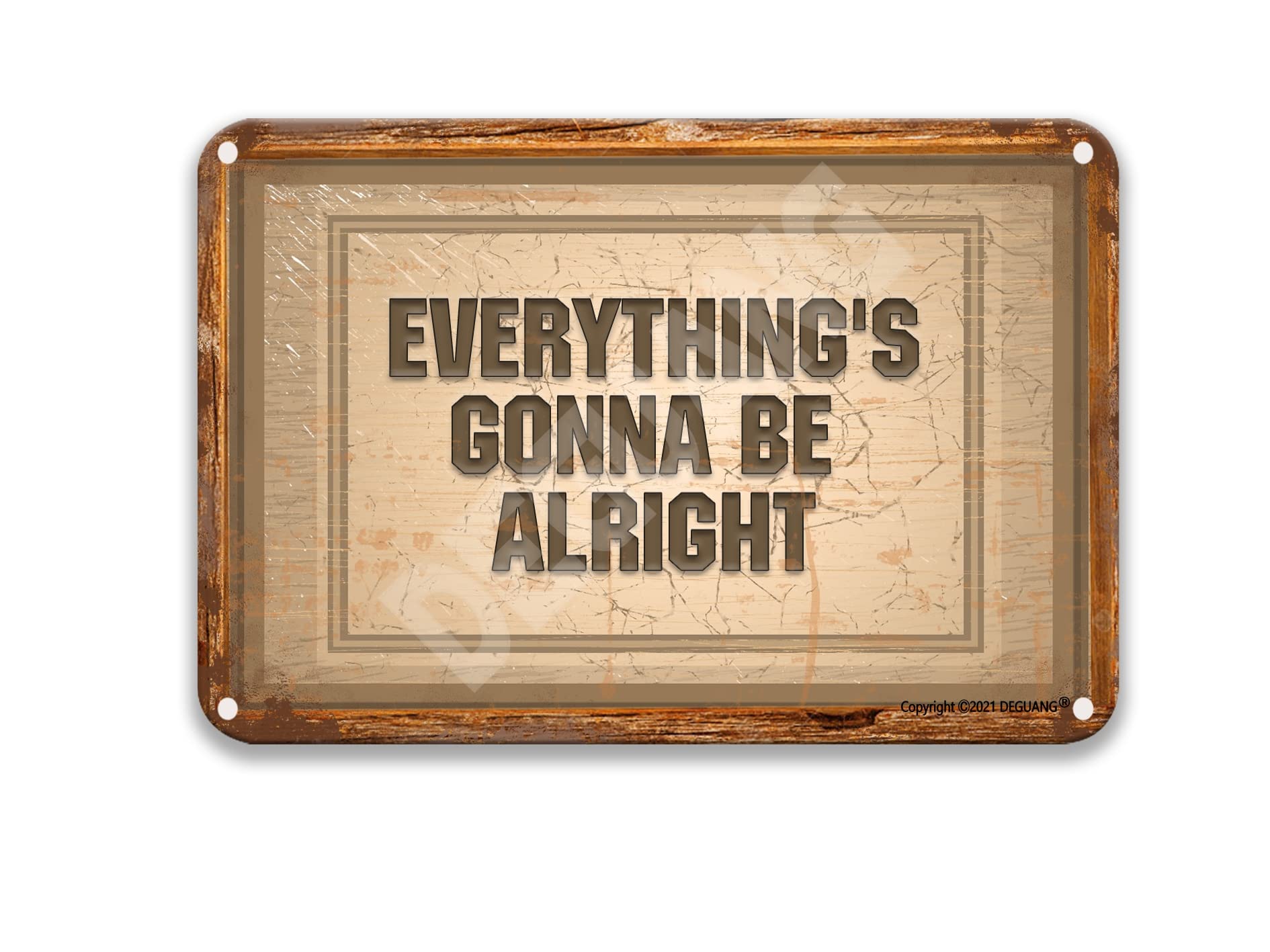 Everything's Gonna Be Alright Poster Tin Sign Funny Home Decor Wall Art Farm Dining Room Sign Tin Signs 8X12 Inch