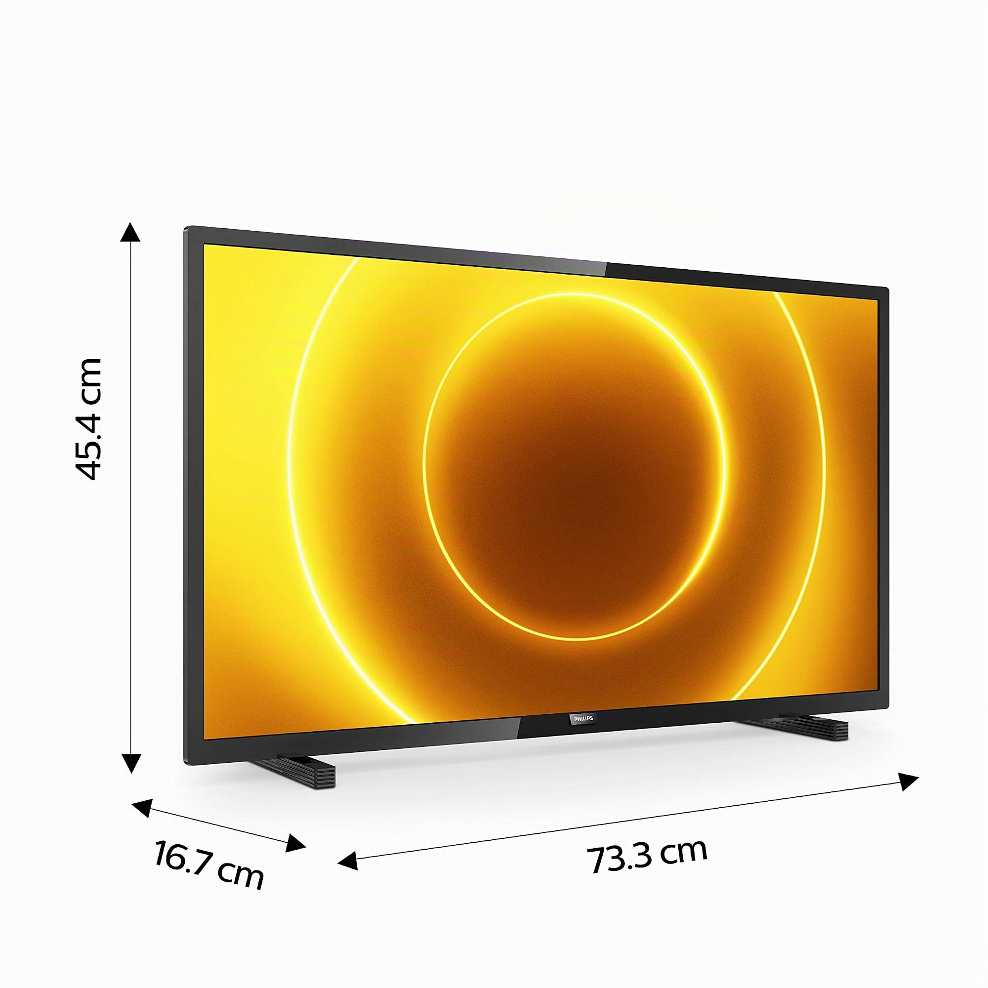 Philips Tv Led HD 32 Pollici, USB, HDMI, 1366 x 768 Pixel, Nero, 73.3 x 16.7 x 45.4 Cm