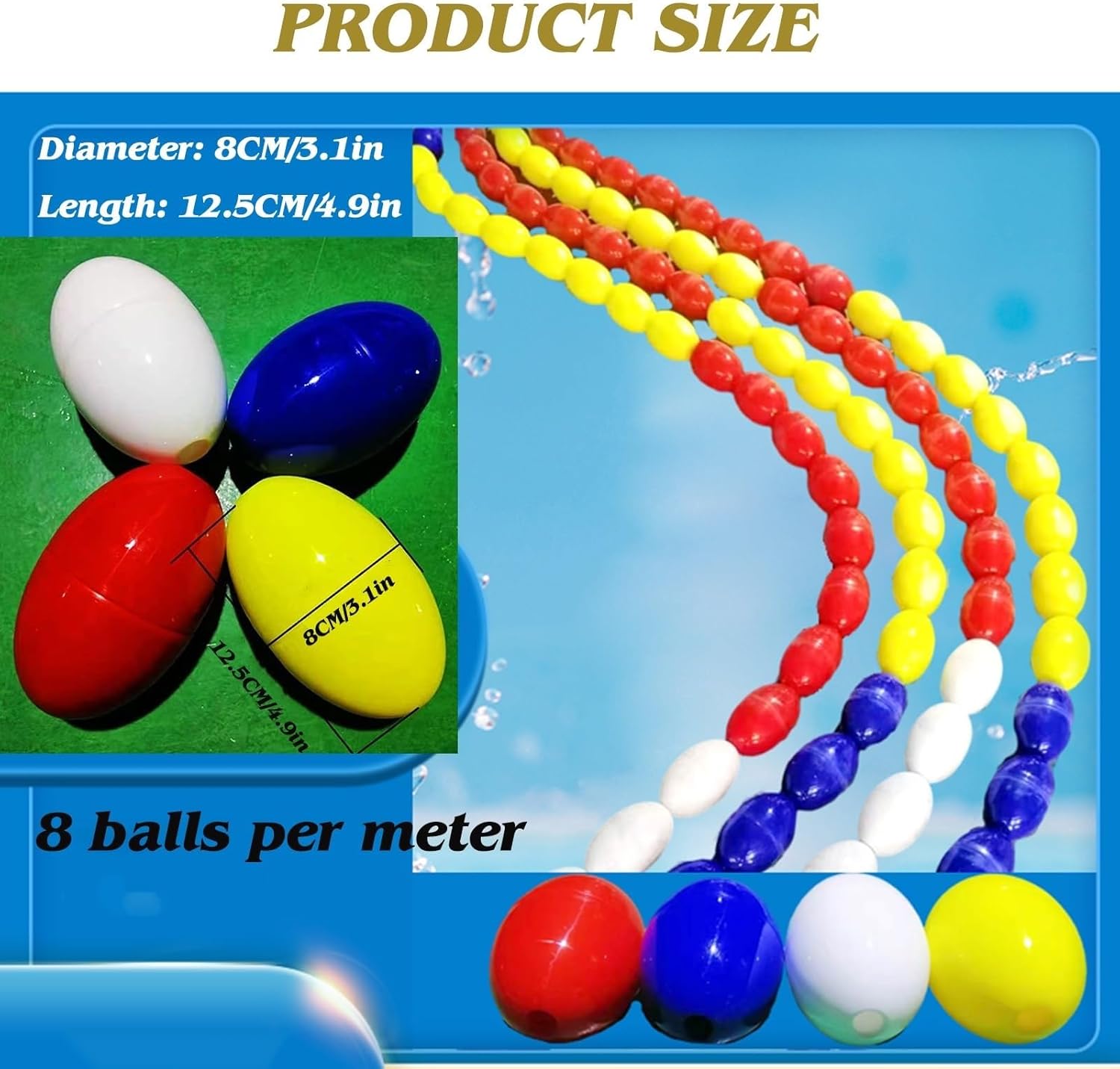 Adjustable Pool Safety Divider Lane Line - Floating Swim Rope with Steel Hook, Durable & Versatile for Swimming Pools, Accident Prevention, Perfect for Safety