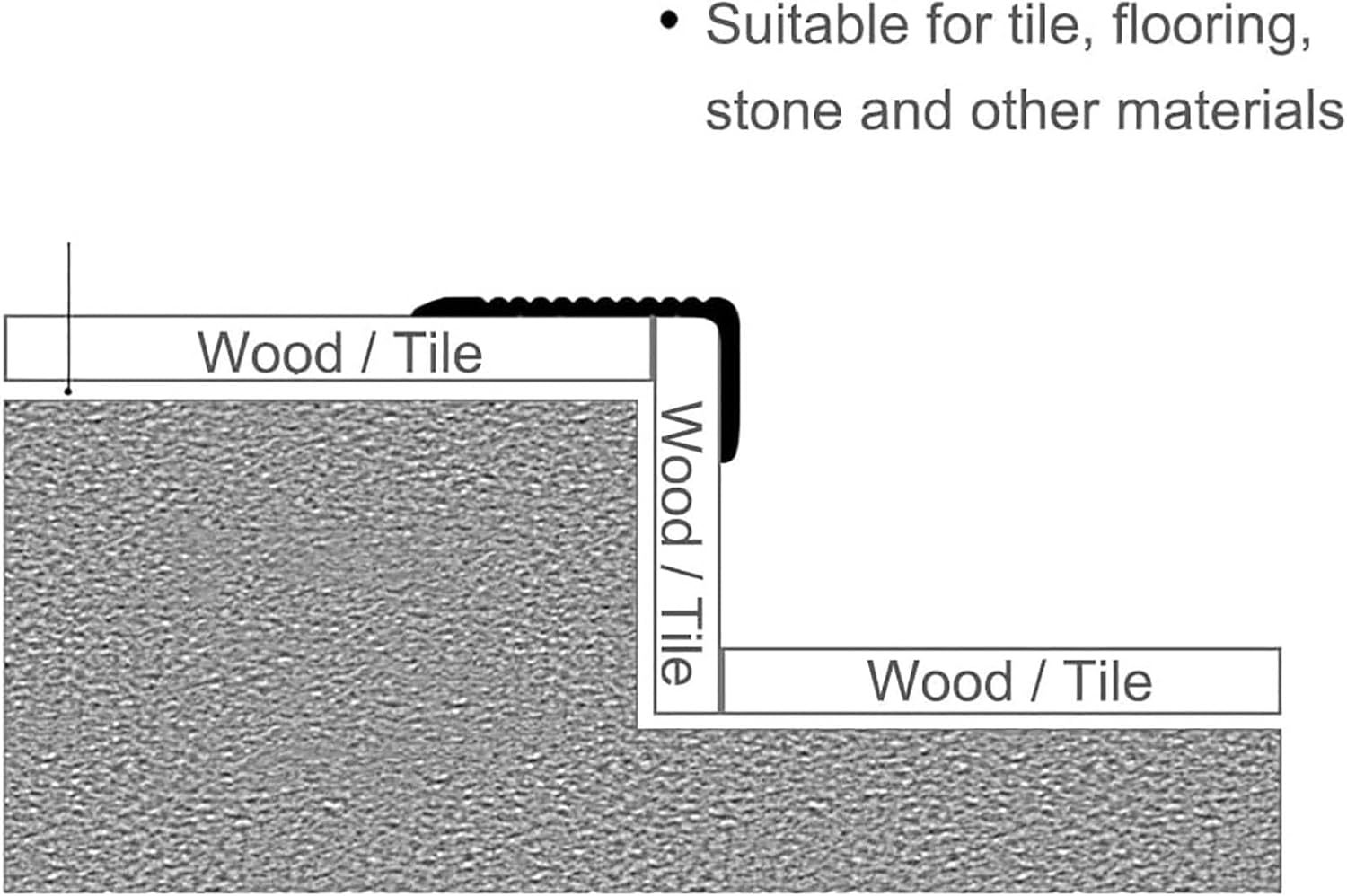 レッドメタルエッジトリム、メタルコーナートリムアルミニウム階段ノーズプロテクター、防水ステップエッジトリムガード、ラミネート/堅木張