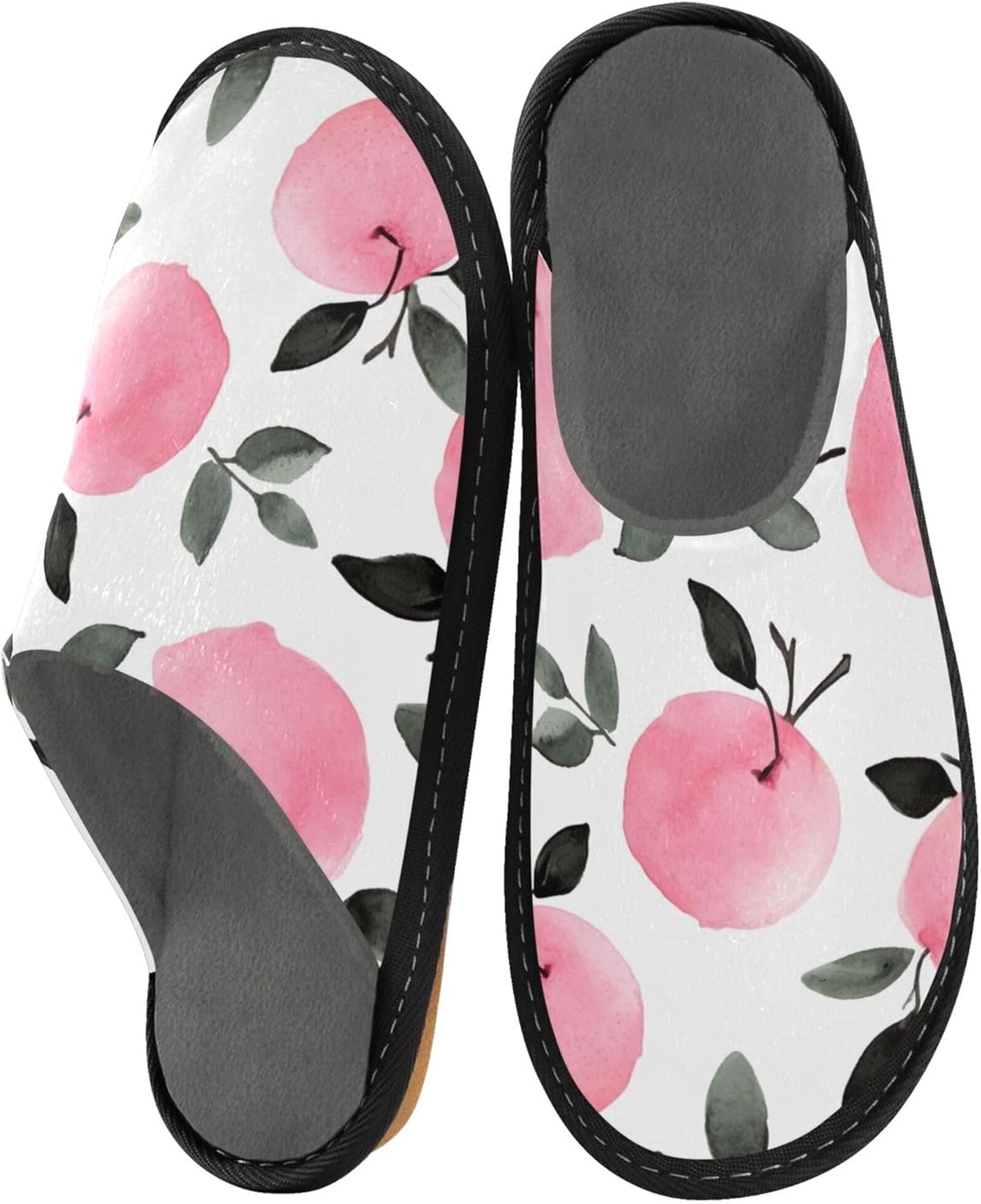 Apple House Slippers – Cozy Fuzzy Slippers for Guests, Washable & Disposable, Perfect for Shoeless Home, Spa & Hotel Use A110692