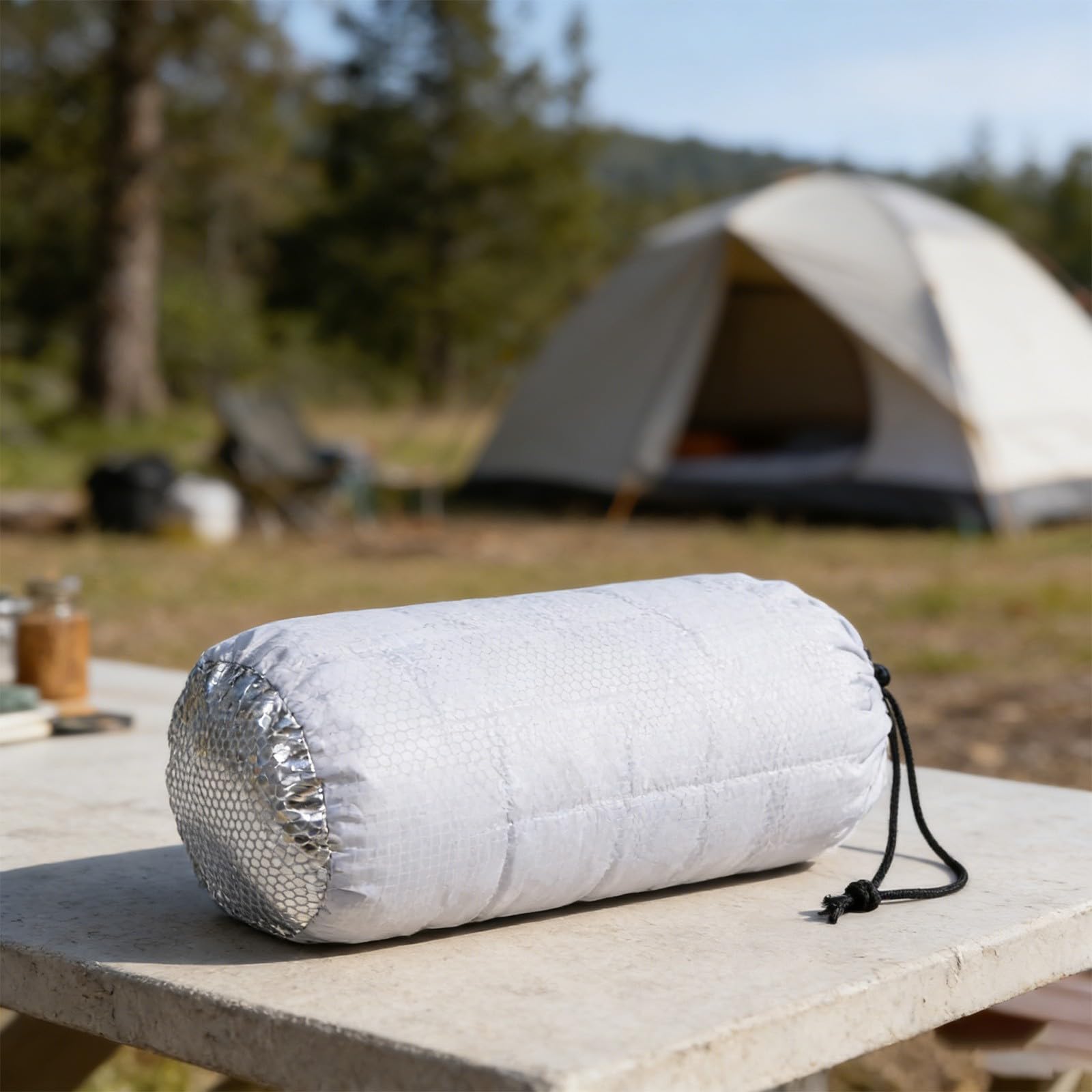 Thermo-Bivvy-Tasche, 400T Nylon, Überlebensschlafsack für Camping, Wandern, Rettung, Wärmespeicherung, winddicht, 208 x 81 cm