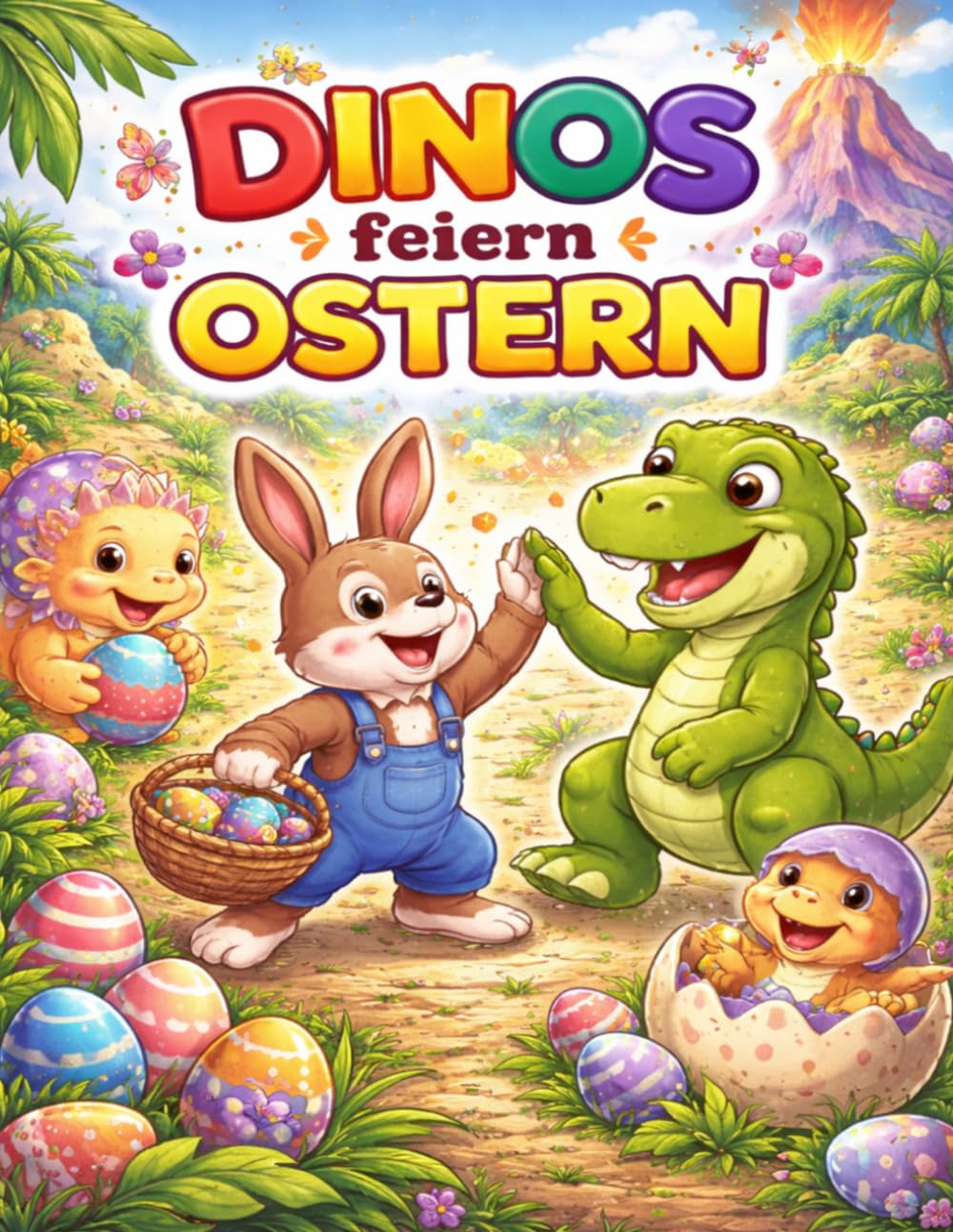 DINOS feiern OSTERN: Ausmalbuch für Kinder ab 3 Jahren – große Dinosaurier-Motive zum Ausmalen, Fördert Kreativität & Konzentration: 50 Seiten voller ... Ostermotiven ganz und gar auf Ostern bezogen