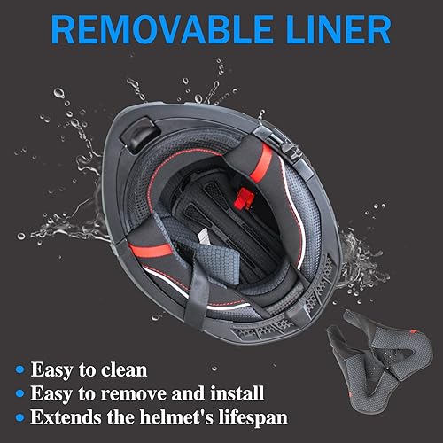 Miniatura 6 de Uchoose Uchoose Modular Motorcycle Helmet Flip Up Full Face, DOT Approved Motorcycle Helmets for Men and Women, Dual Visor with Extra Clear Shield,