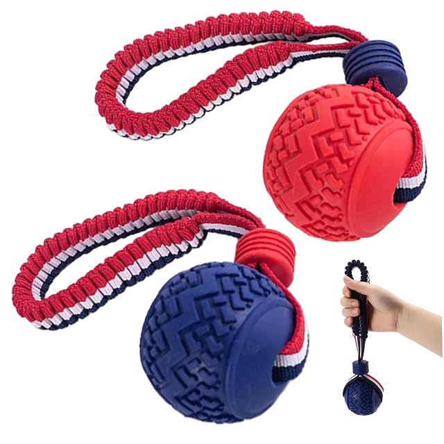 Whyzsjnclg Bolas de Cuerda para Perros, Paquete de 2 Bolas para Perros con Cuerda