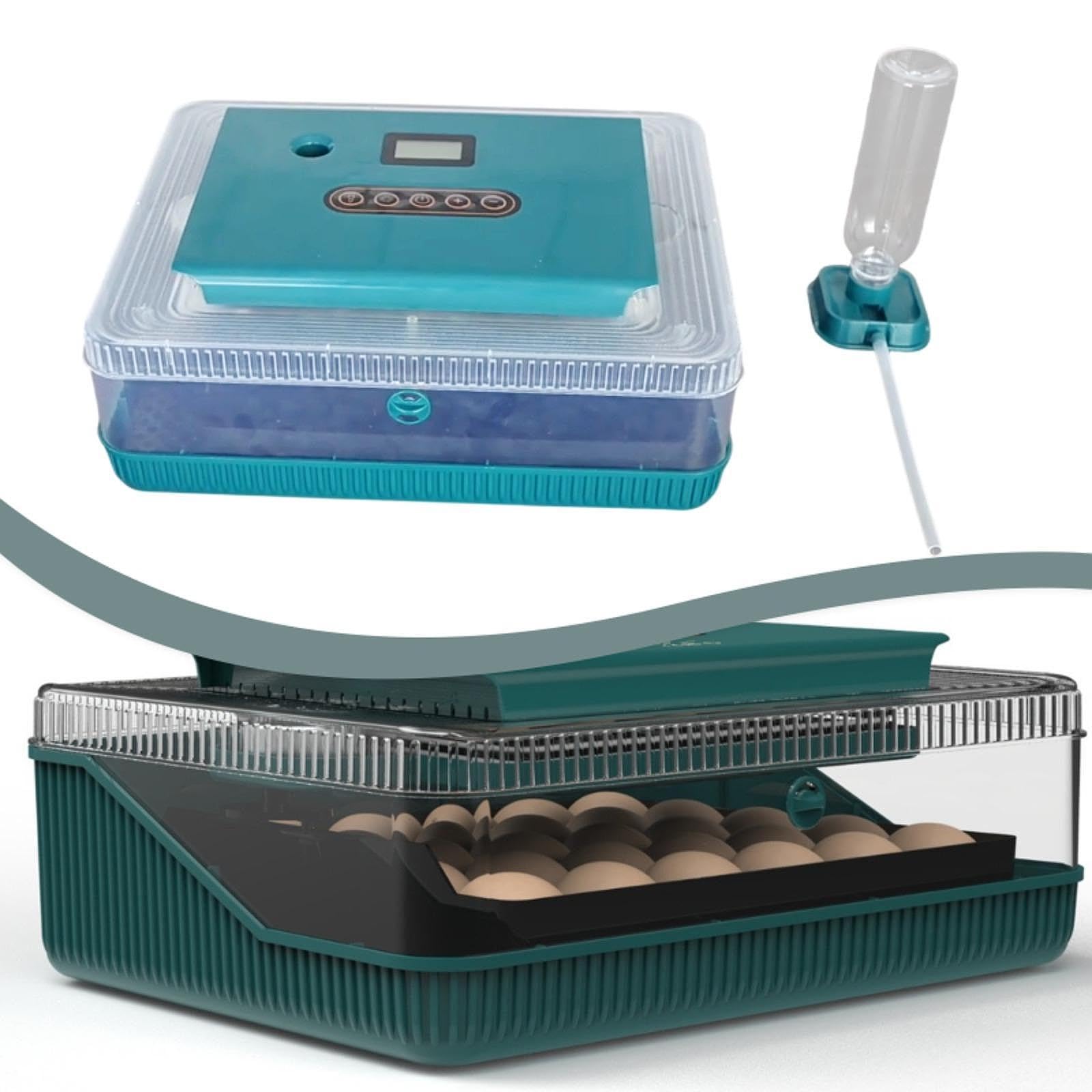 Gralara Incubatrice per Uova con Controllo della Temperatura, contatore dei Giorni di incubazione con Bottiglia d'Acqua Esterna, Macchina per la schiusa
