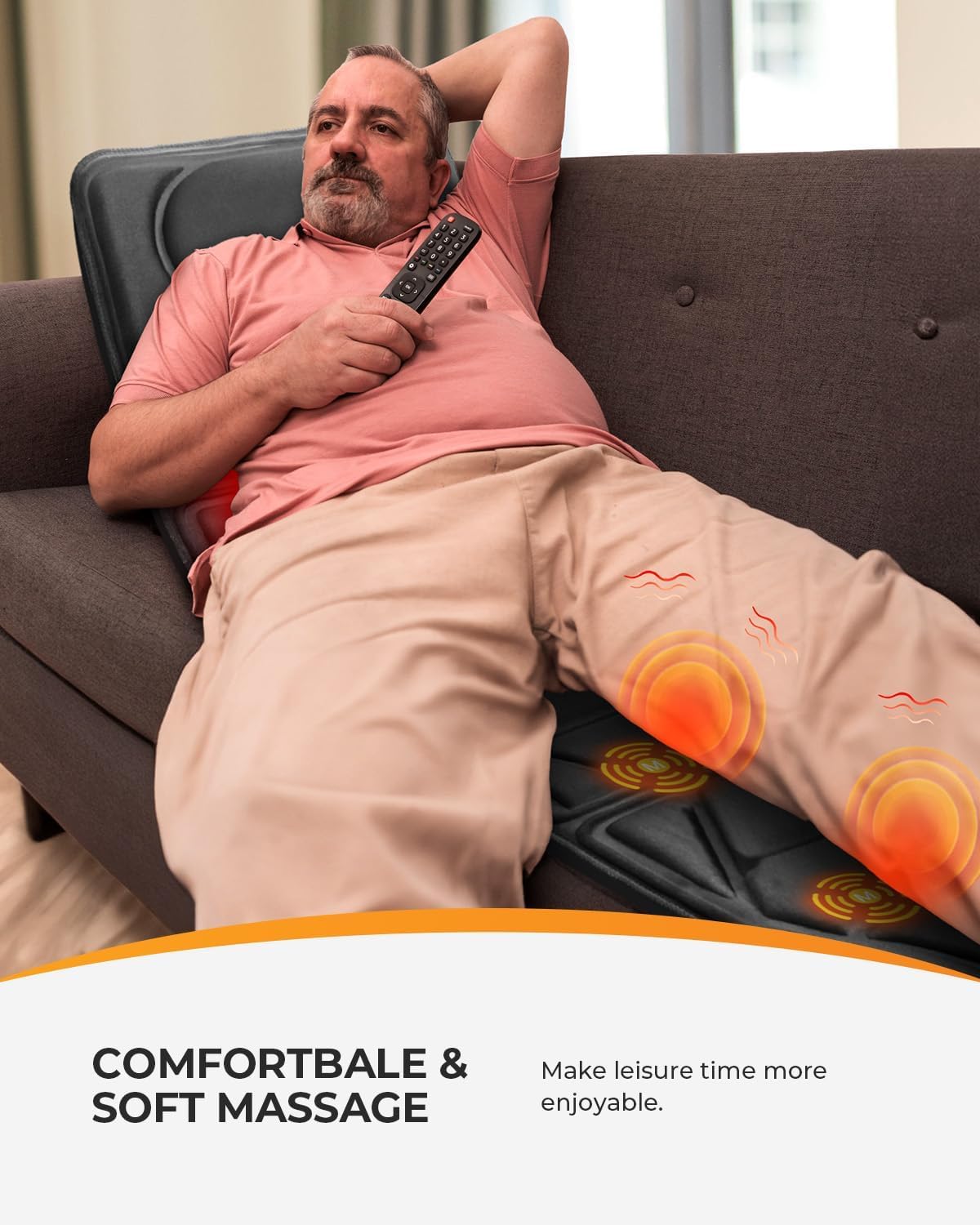 CooCoCo Alfombrilla de masaje de cuerpo completo con calor, masajeador vibratorio de 10 motores para espalda, cuello, hombros, almohadilla térmica para silla, regalos para papá y mamá