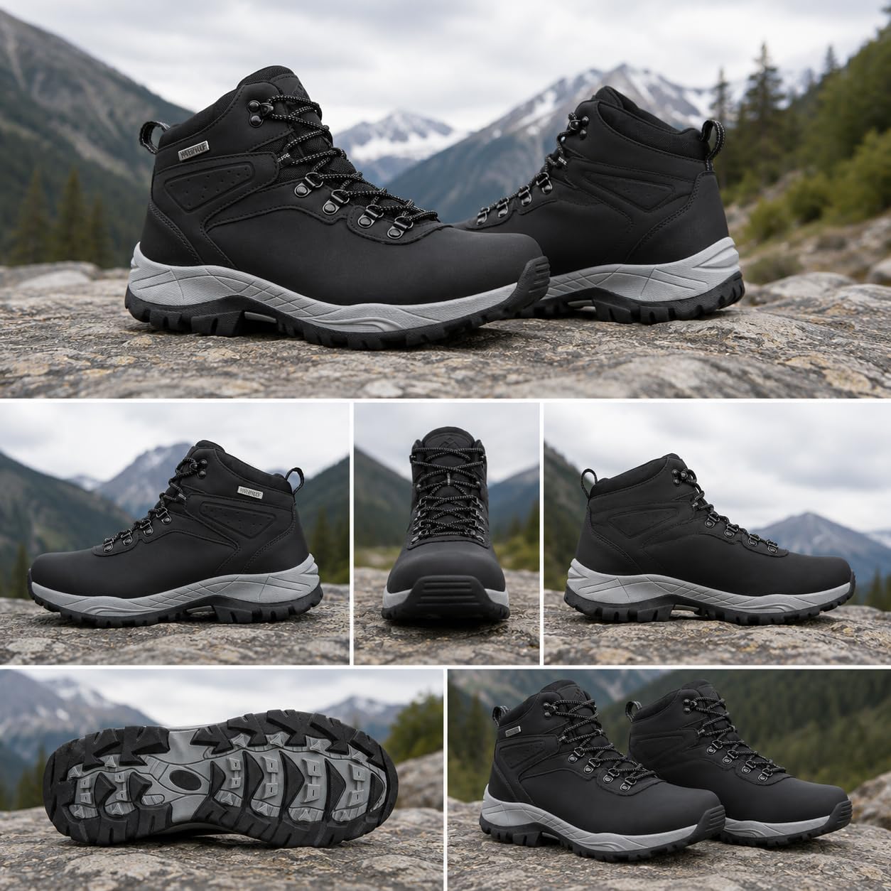 CC-Los Bottes Randonnée Femme Imperméables Antidérapantes EU35.5-41.5 | Semelle Caoutchouc Antidérapante, Tige Respirante, Imperméable, Résistant À L’usure, Adapté Randonnée Montagne Tous Terrains
