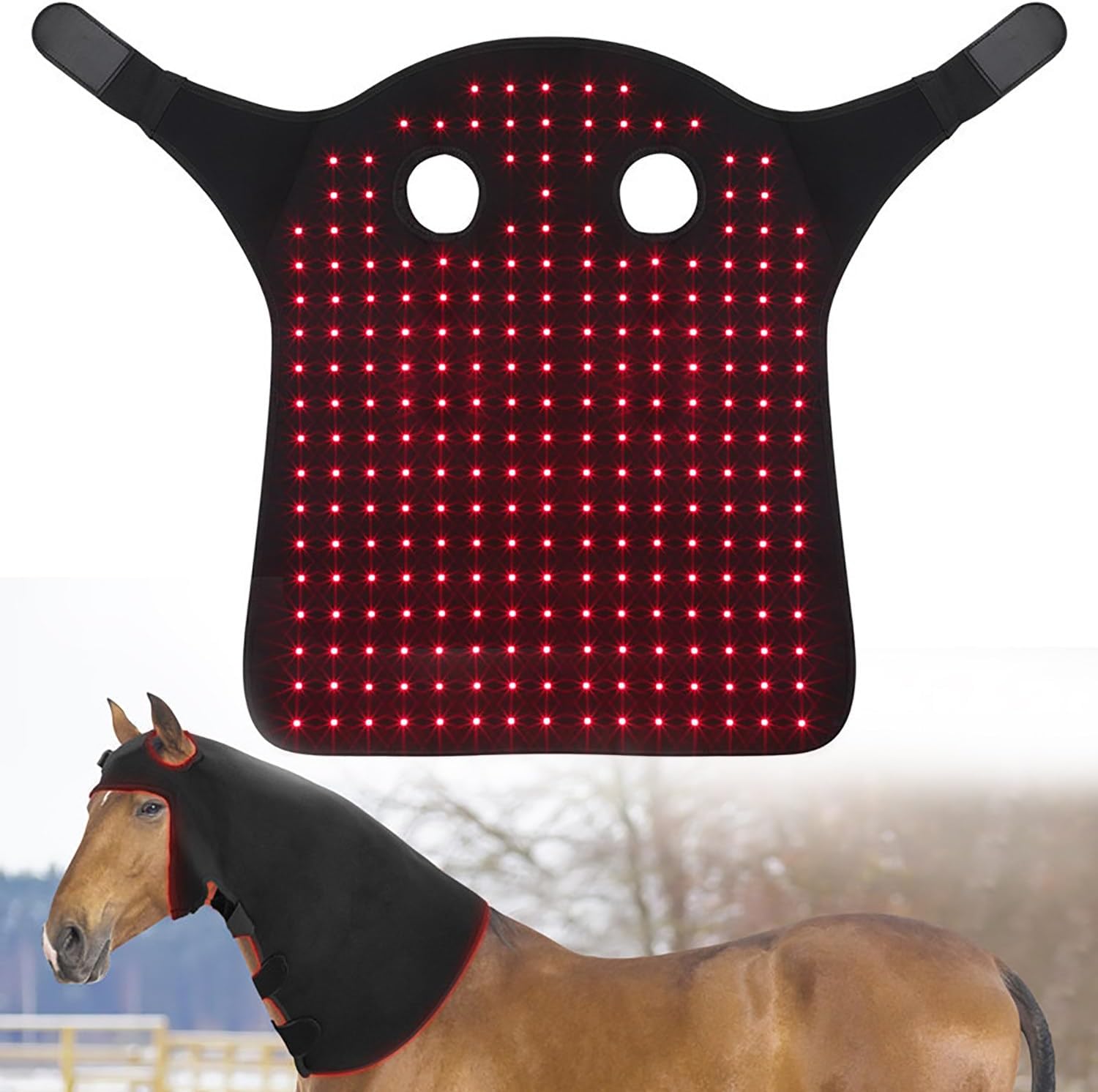 Horse Head Therapy Instrument, LED Red Light Therapy, Internal Battery, Relaxation of Pet Horse Muscles, Comfortable and Easy to Use