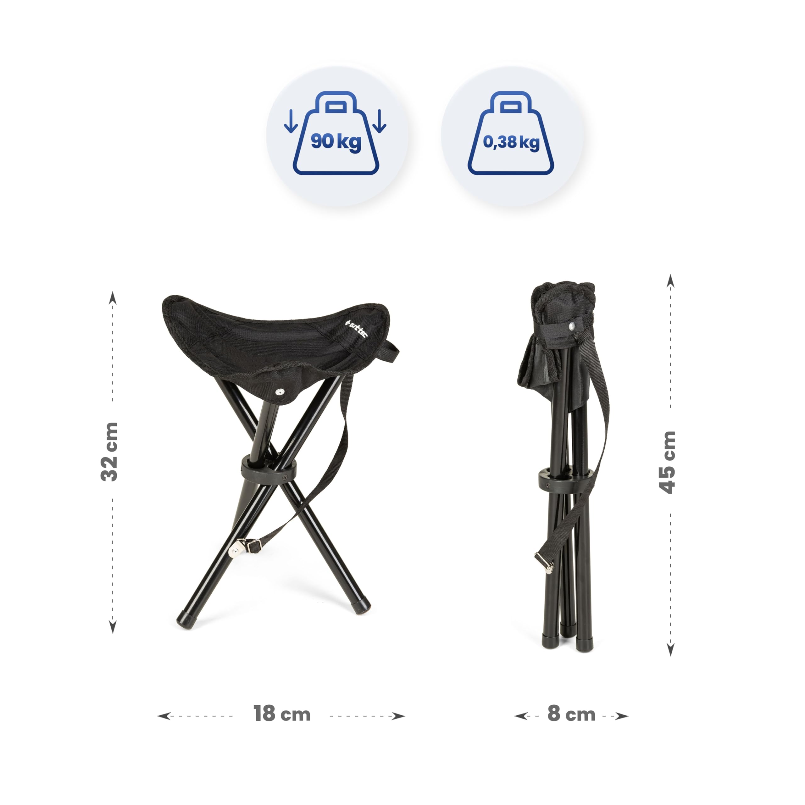Sgabello da Campeggio Triangolare - Leggero e Compatto Sedia da Campeggio