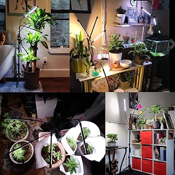 Amazon.co.jp: LED植物育成ライト スタンド付き4ヘッドプラント