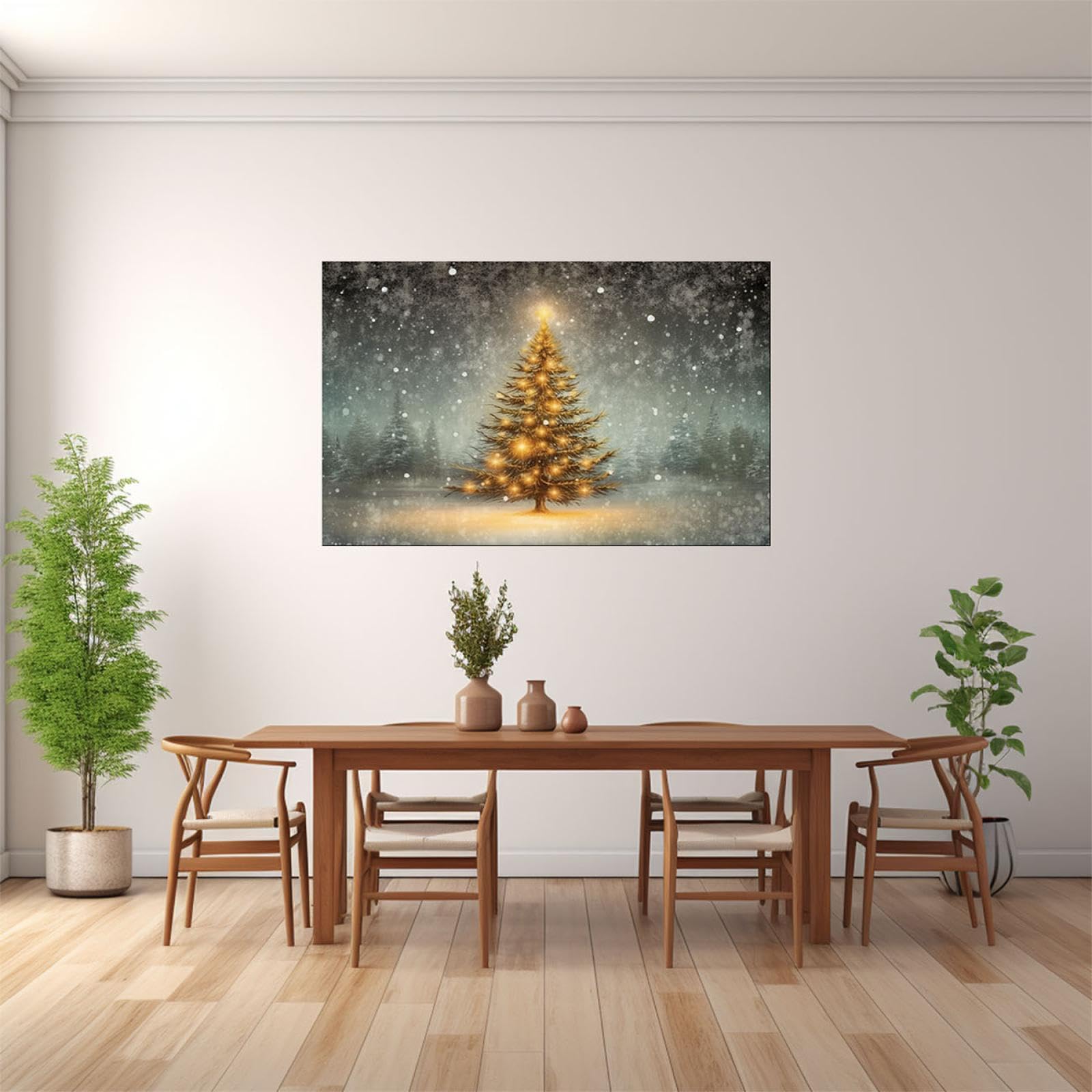 Amazon.co.jp: 冬の風景 絵画 アートパネル大きいサイズキャンバス絵画