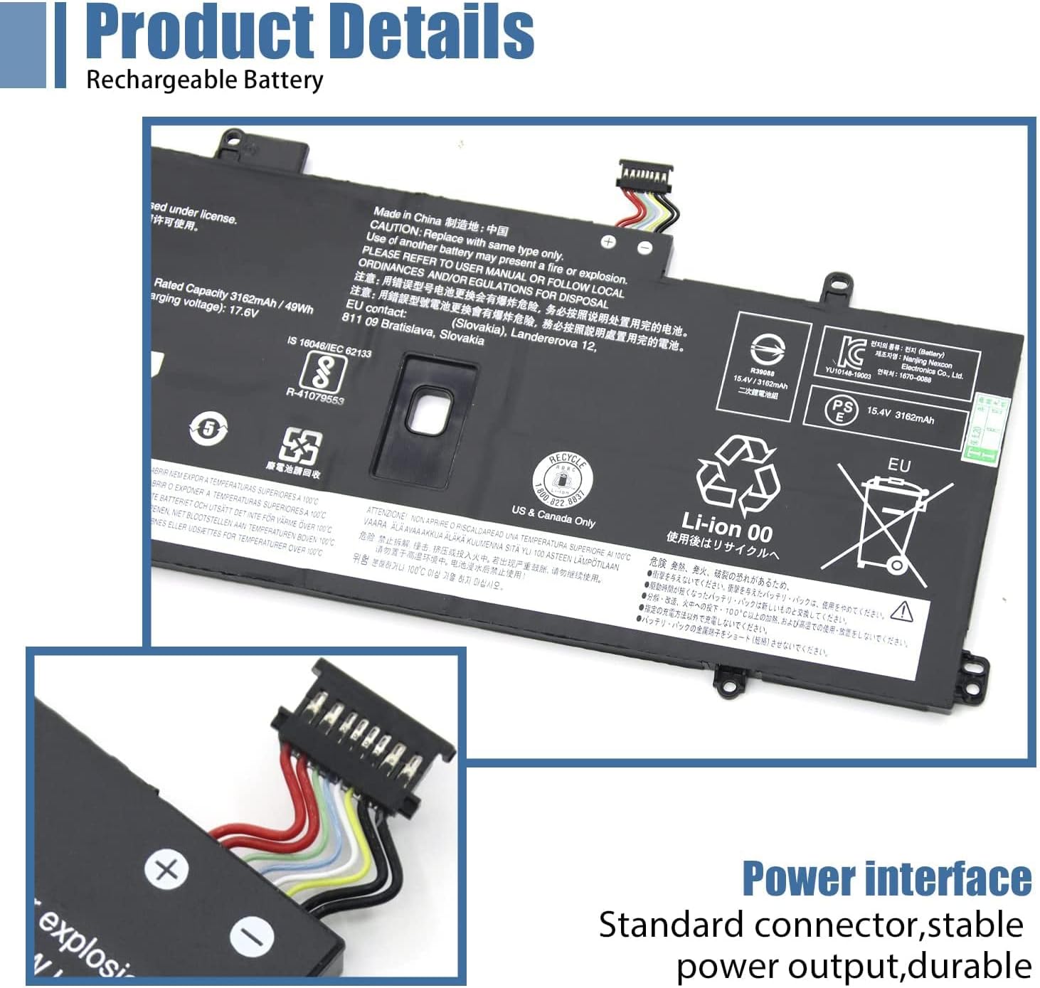 L18L4P71 L18C4P71 L18M4P72 Laptop Battery Replacement for Lenovo ThinkPad X1 Yoga 4th 5th Gen/X1 Carbon 7th 8th Gen Series 02DL004 SB10K97642 02DL005 SB10K97643 02DL006 SB10K97644 15.4V 51Wh