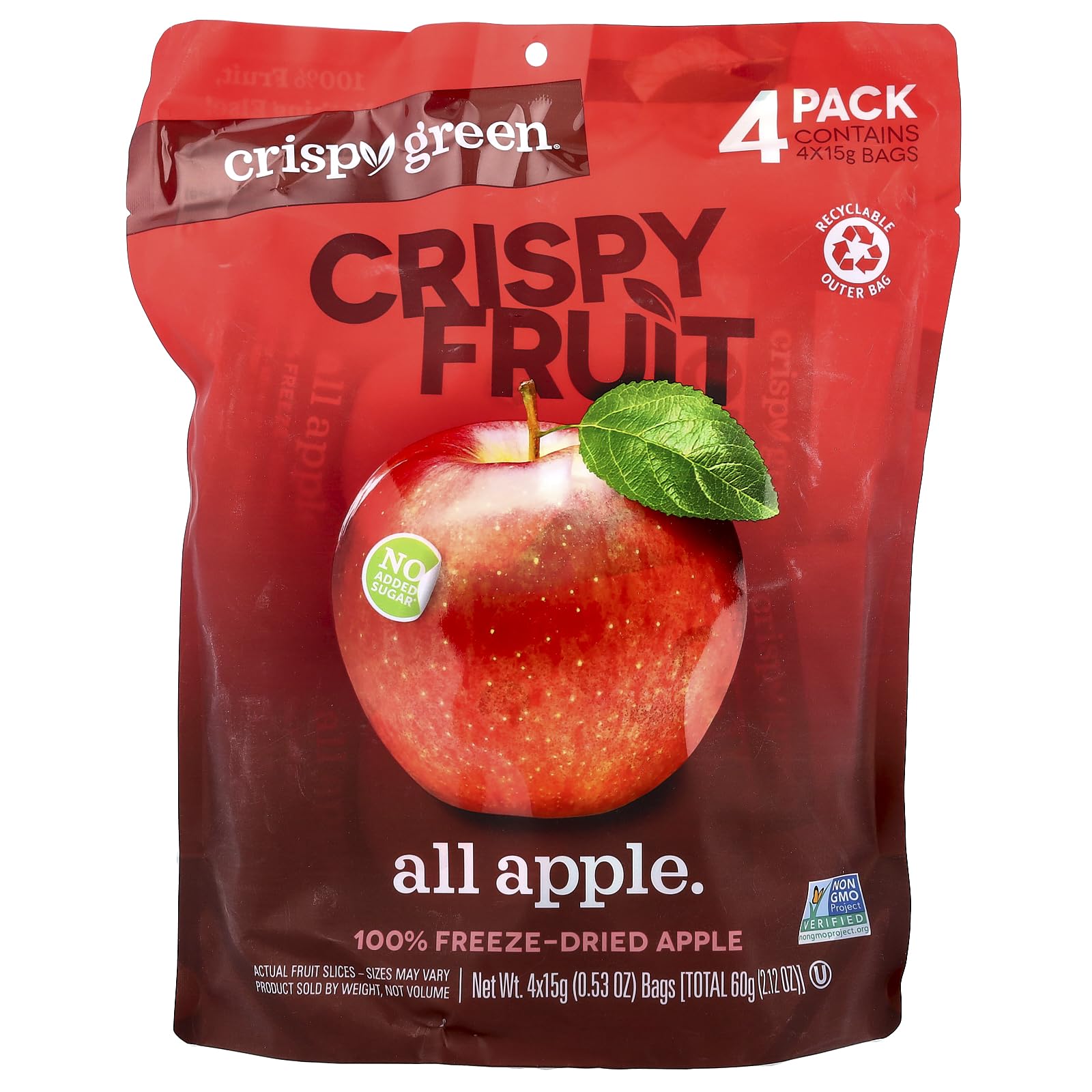CRISPY GREEN Freeze Dried Apple, 2.12 OZ