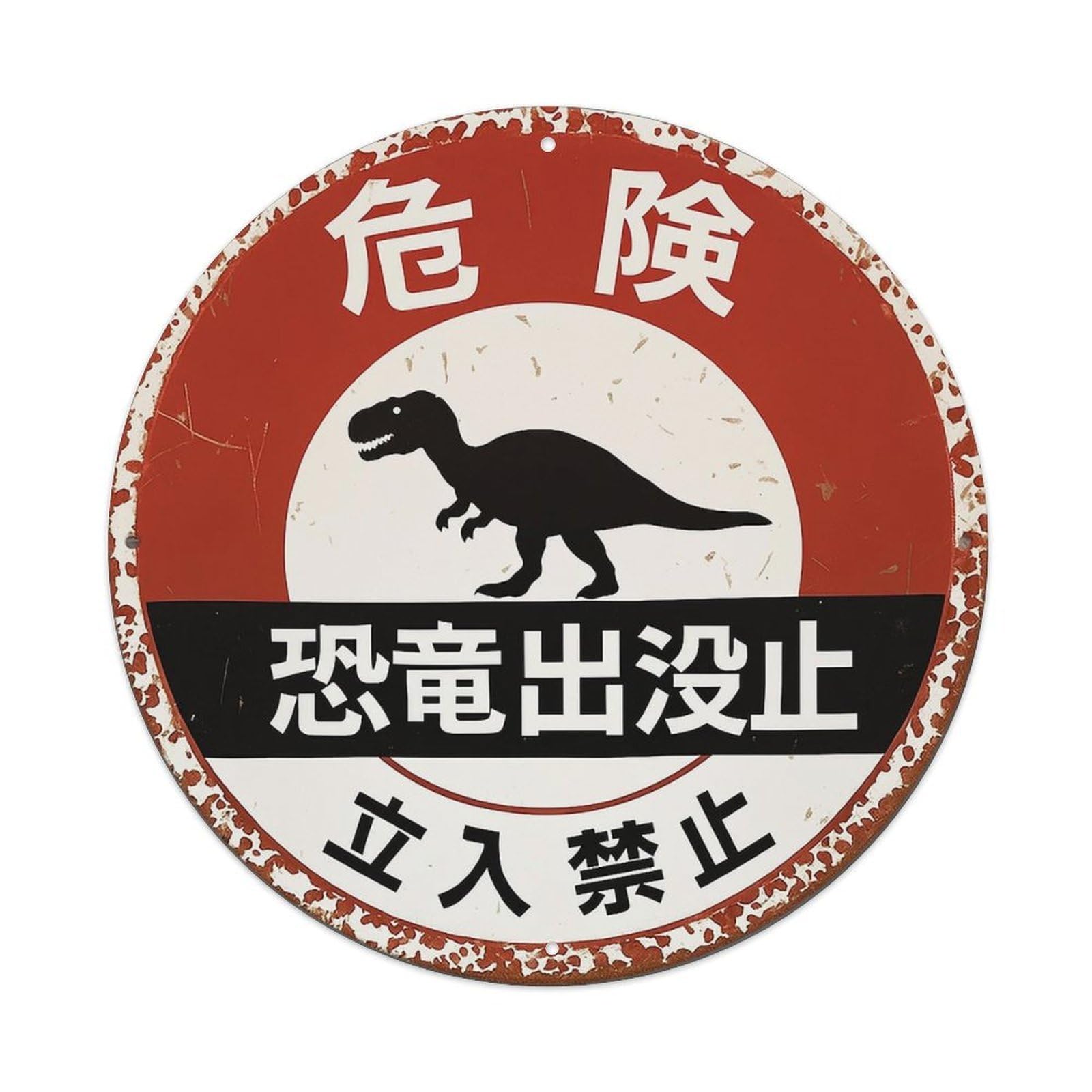Dangerous Dinosaur Silhouette Warning Sign Tin Sign Metal Poster Vintage Metal Signs for Home Man Cave Bar Cafe Kitchen laundry room Wall Decorations 8x8 inches