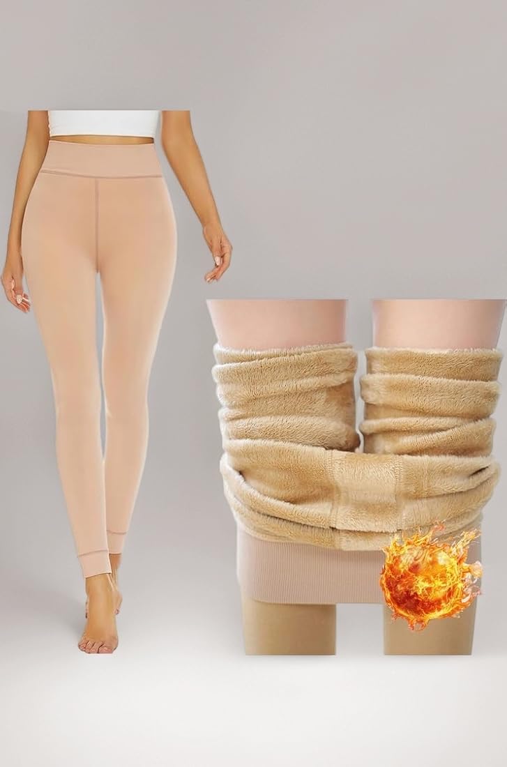 Buy Wetex Premium Women's Slim Fit Fur Leggings (06092101_Beige_S